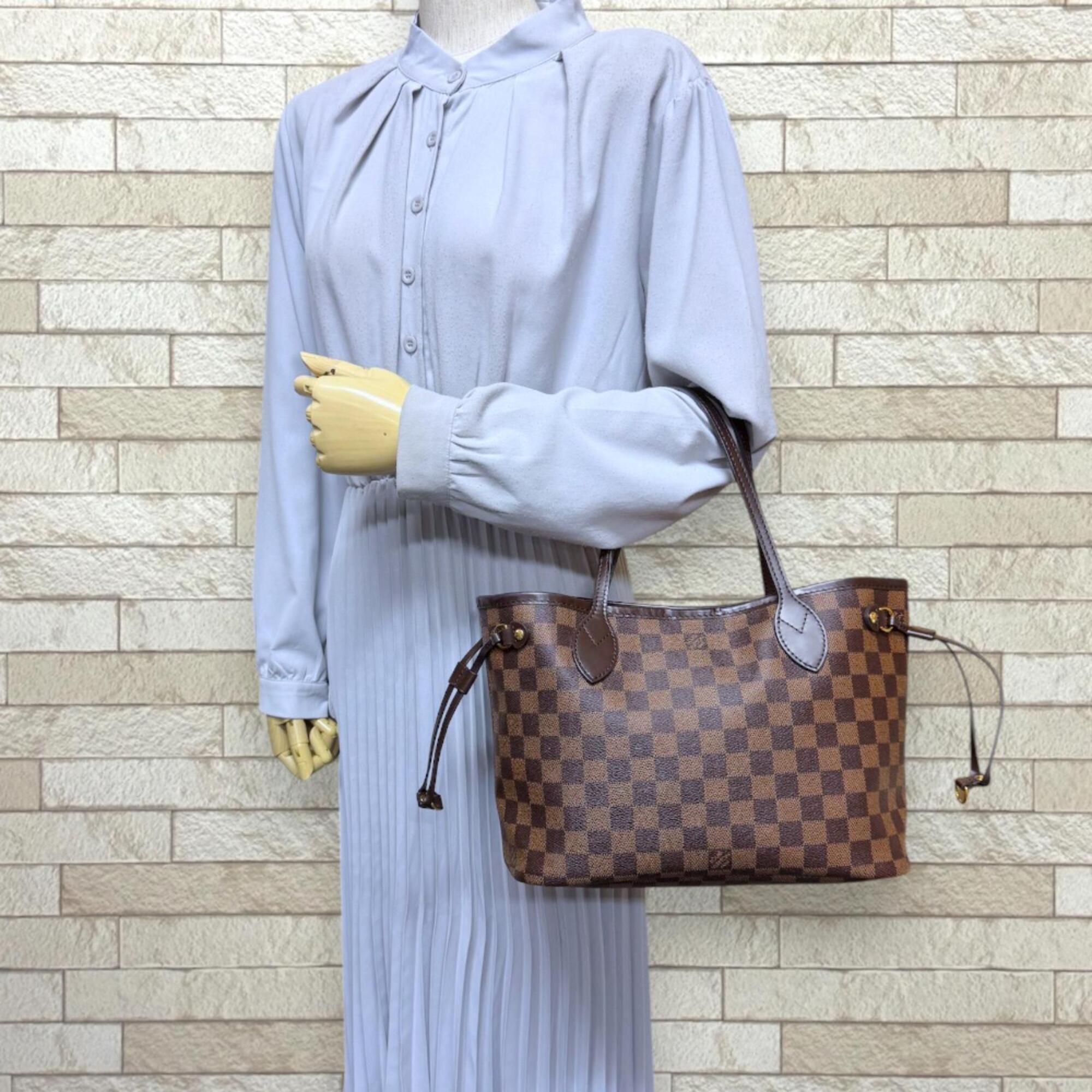 Louis Vuitton Damier Brown Damier Canvas Pouch Tote Bag (Pre-Owned)