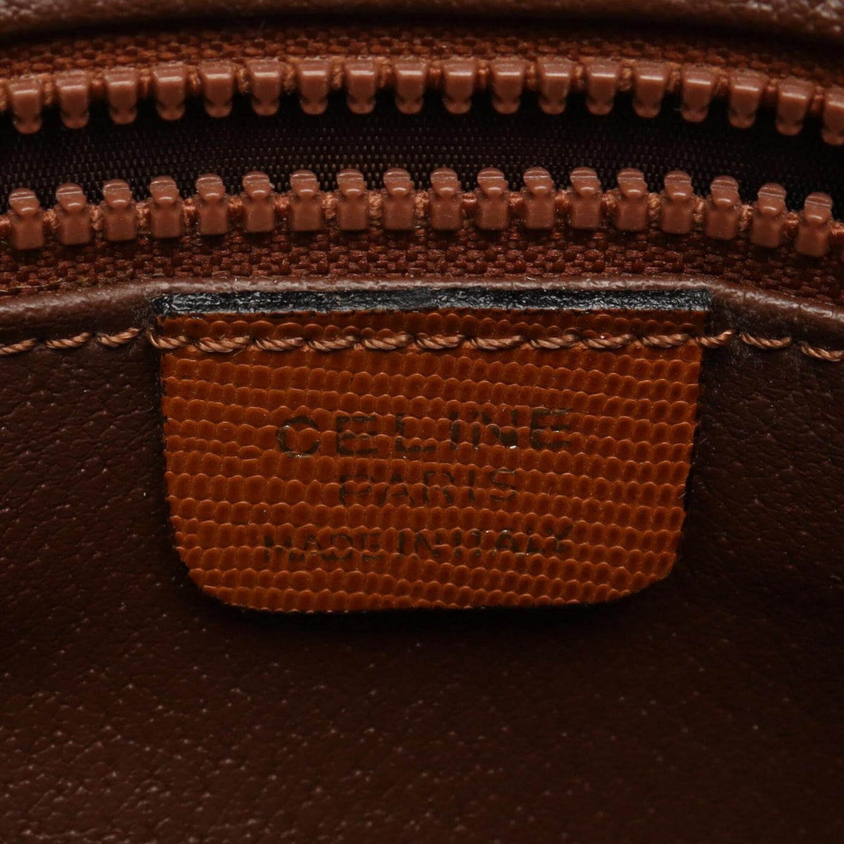 Celine Brown Leather Clutch Bag Handbag (Pre-Owned)