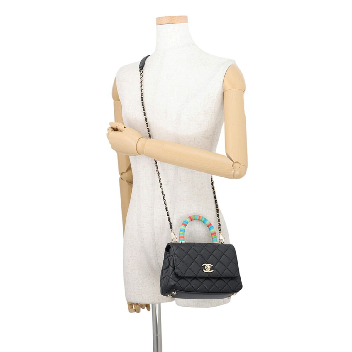 Chanel Black Champagne Gold Multi-Color Handbag (Pre-Owned)