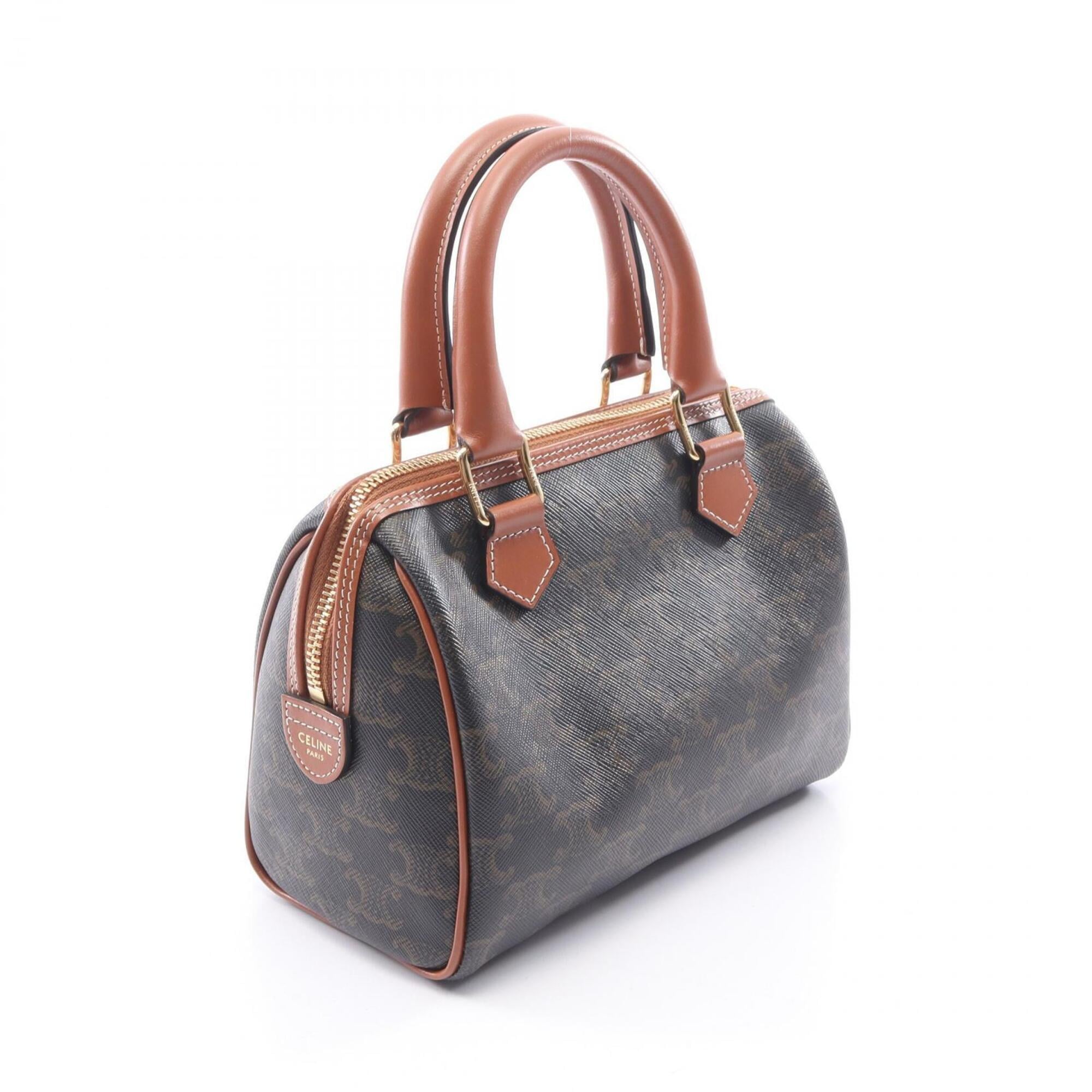 Celine Black Brown Coated Canvas Pvc Leather Handbag (Pre-Owned)
