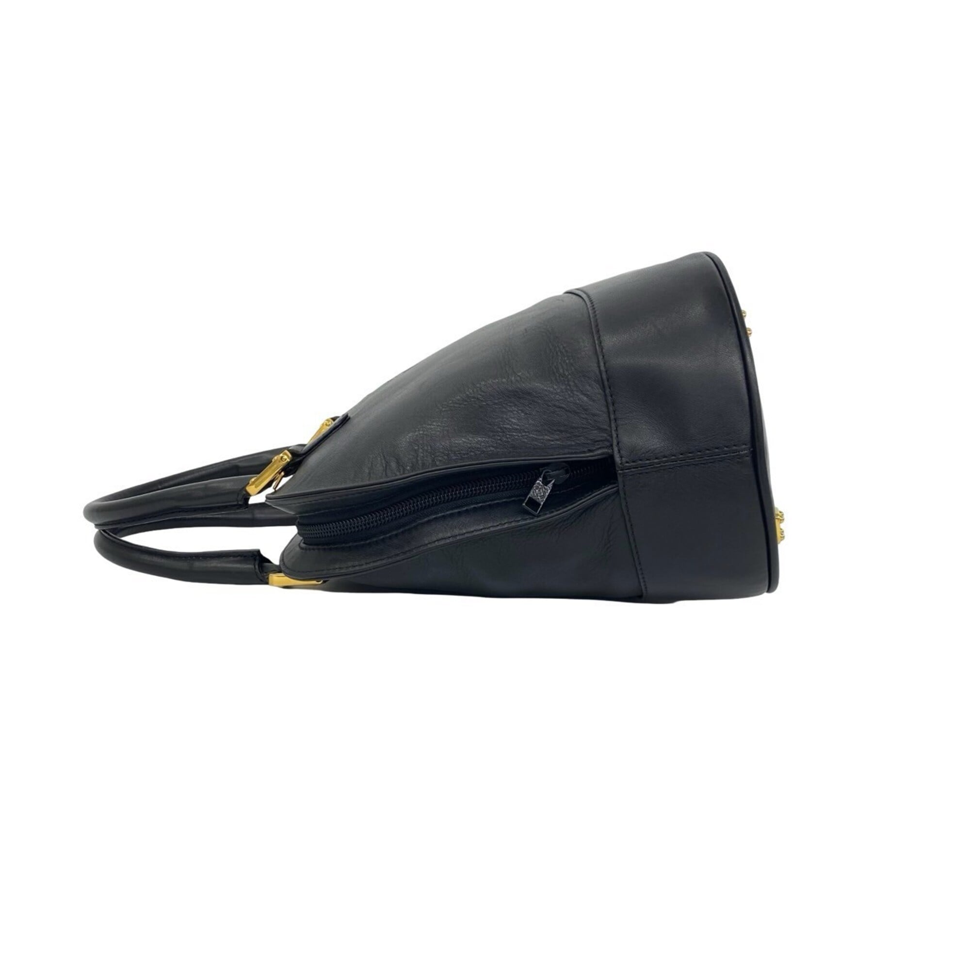 Loewe Black Leather Boston Bag Handbag (Pre-Owned)