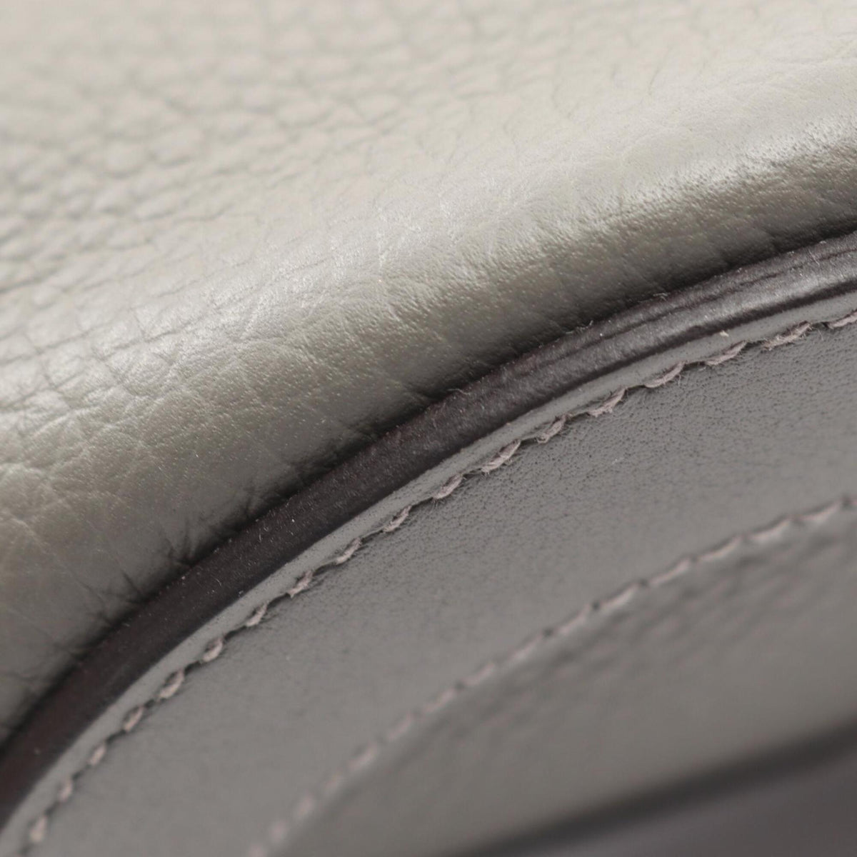 Hermes Gray Taurillon Clemence Leather Handbag (Pre-Owned)
