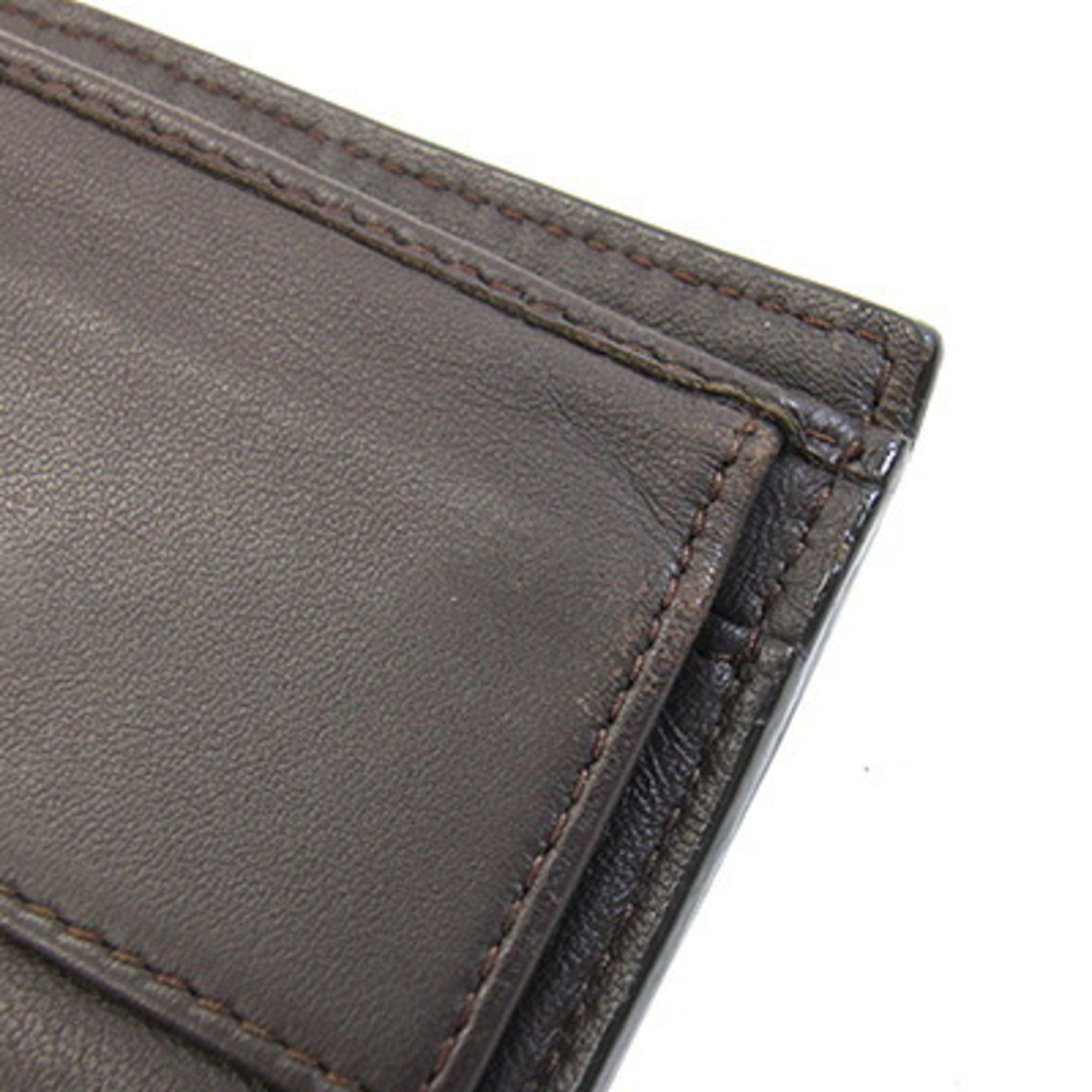 Bottega Veneta Dark Brown Leather Wallet (Bi-Fold) (Pre-Owned)