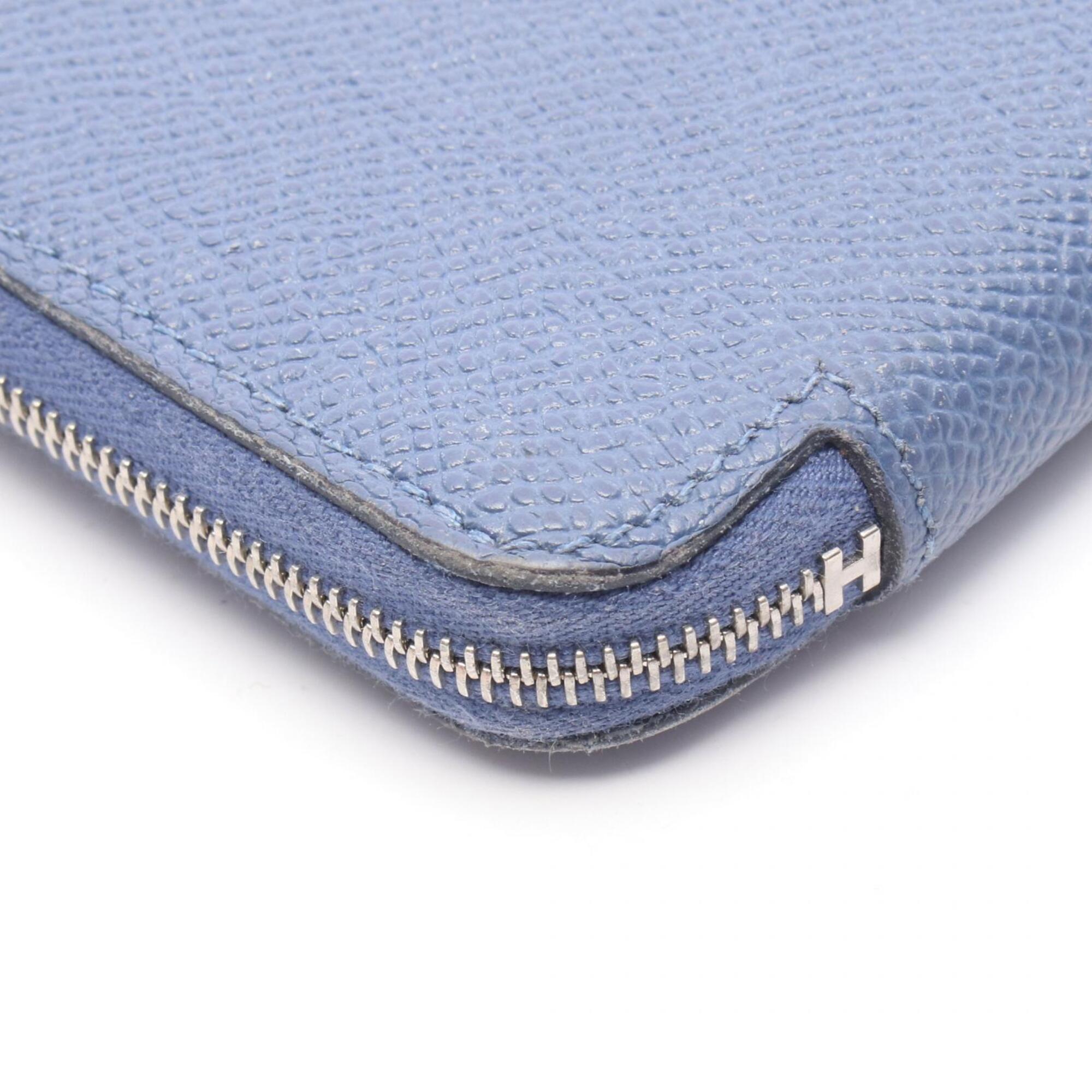 Hermes Blue Epsom Leather Long Wallet (Bi-Fold) (Pre-Owned)