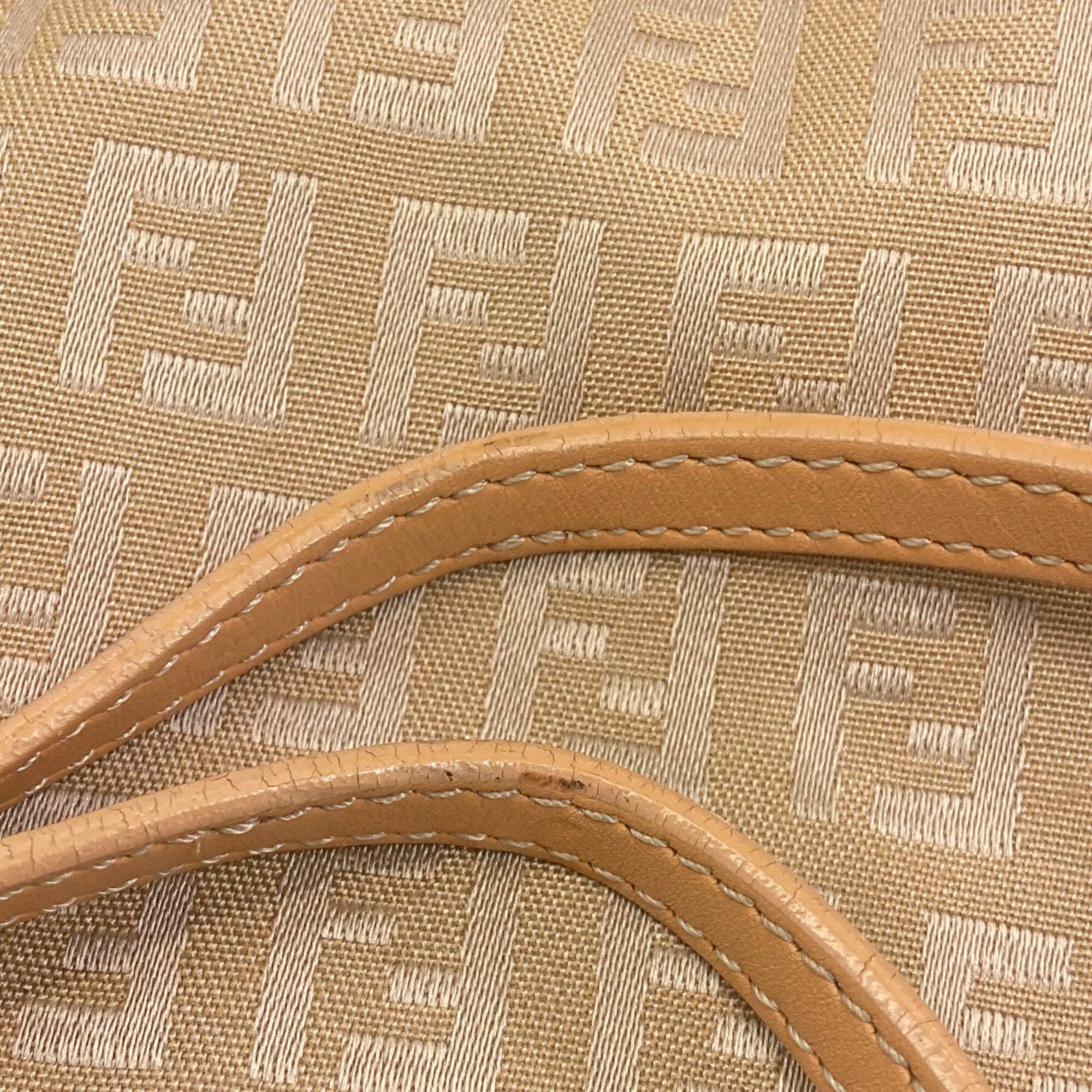 Fendi Zucca Beige Canvas Tote Bag (Pre-Owned)