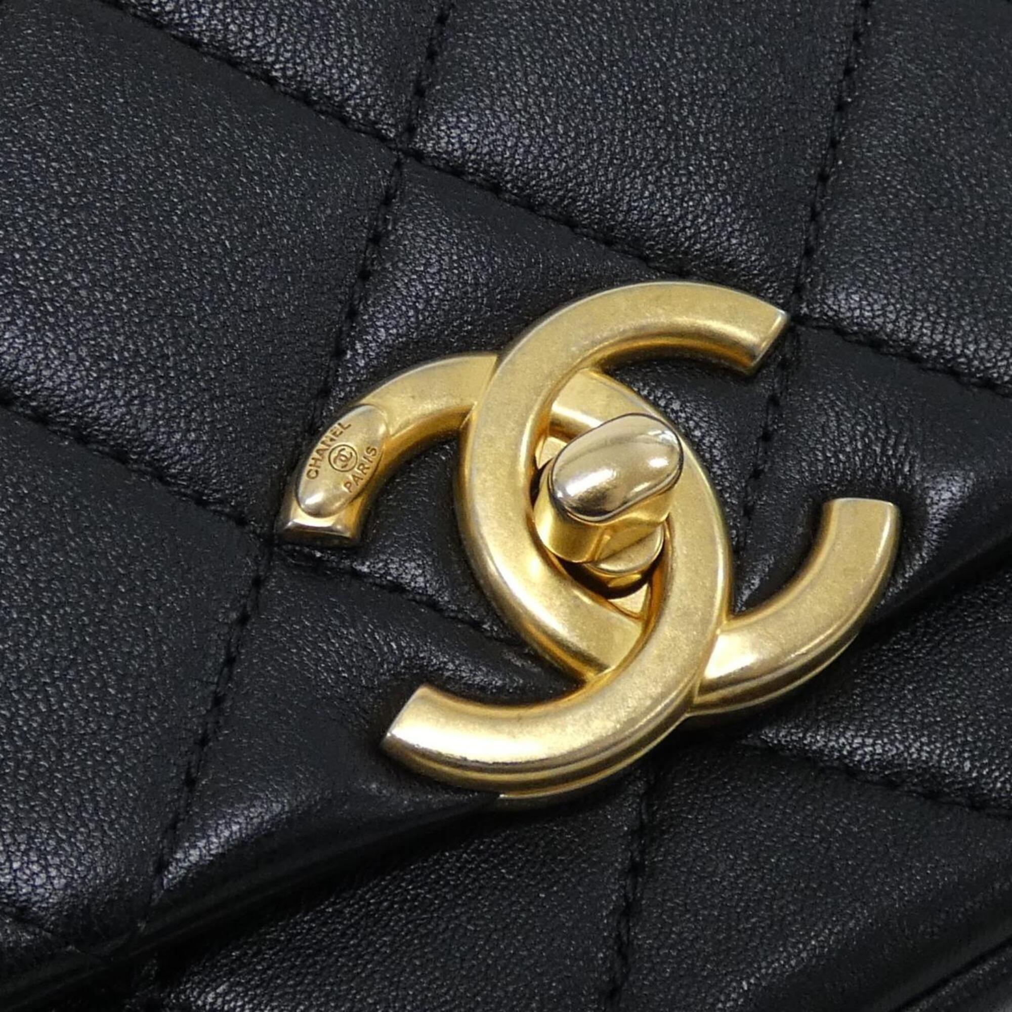 Chanel Black Leather Handbag (Pre-Owned)