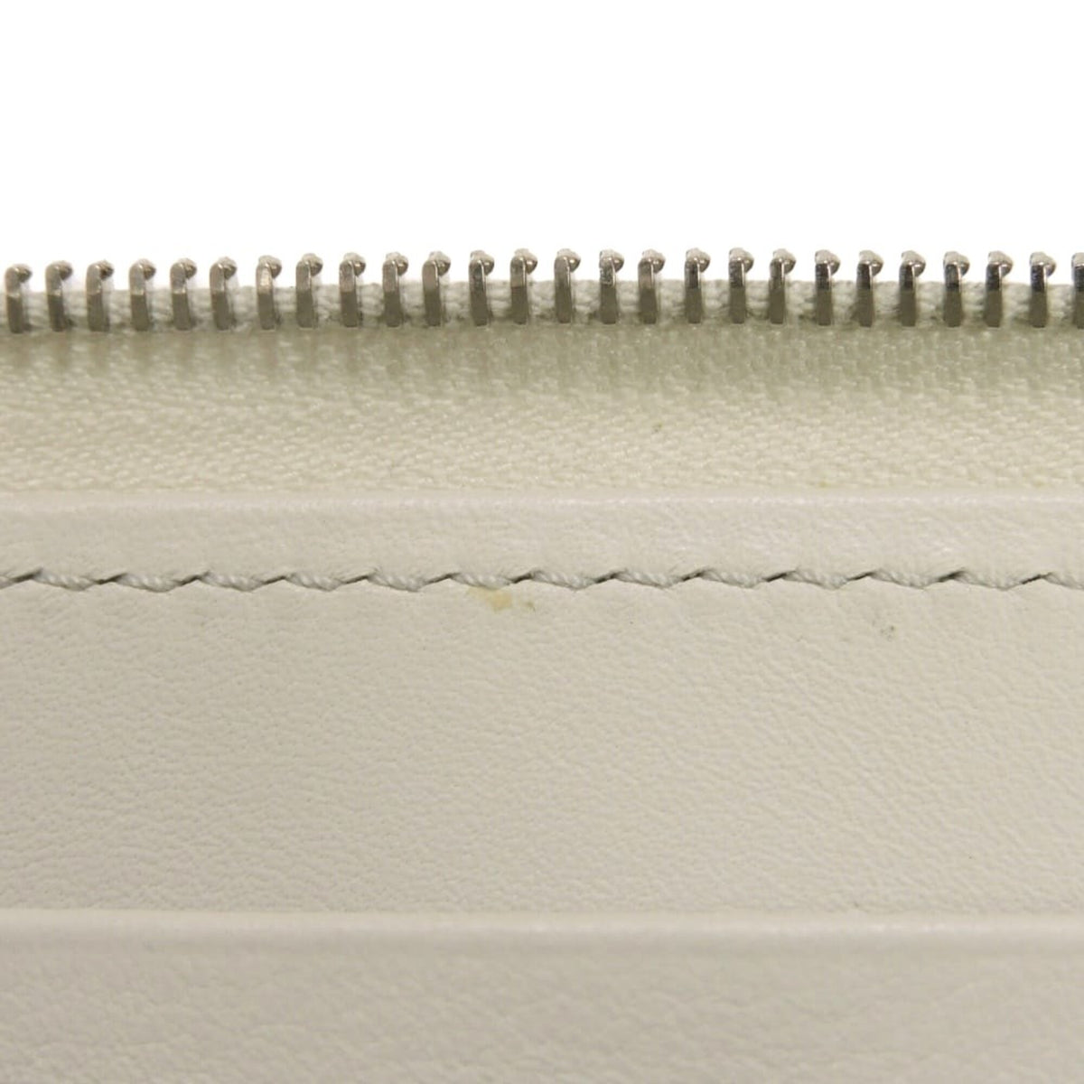 Celine Gray White Leather Long Wallet (Bi-Fold) (Pre-Owned)