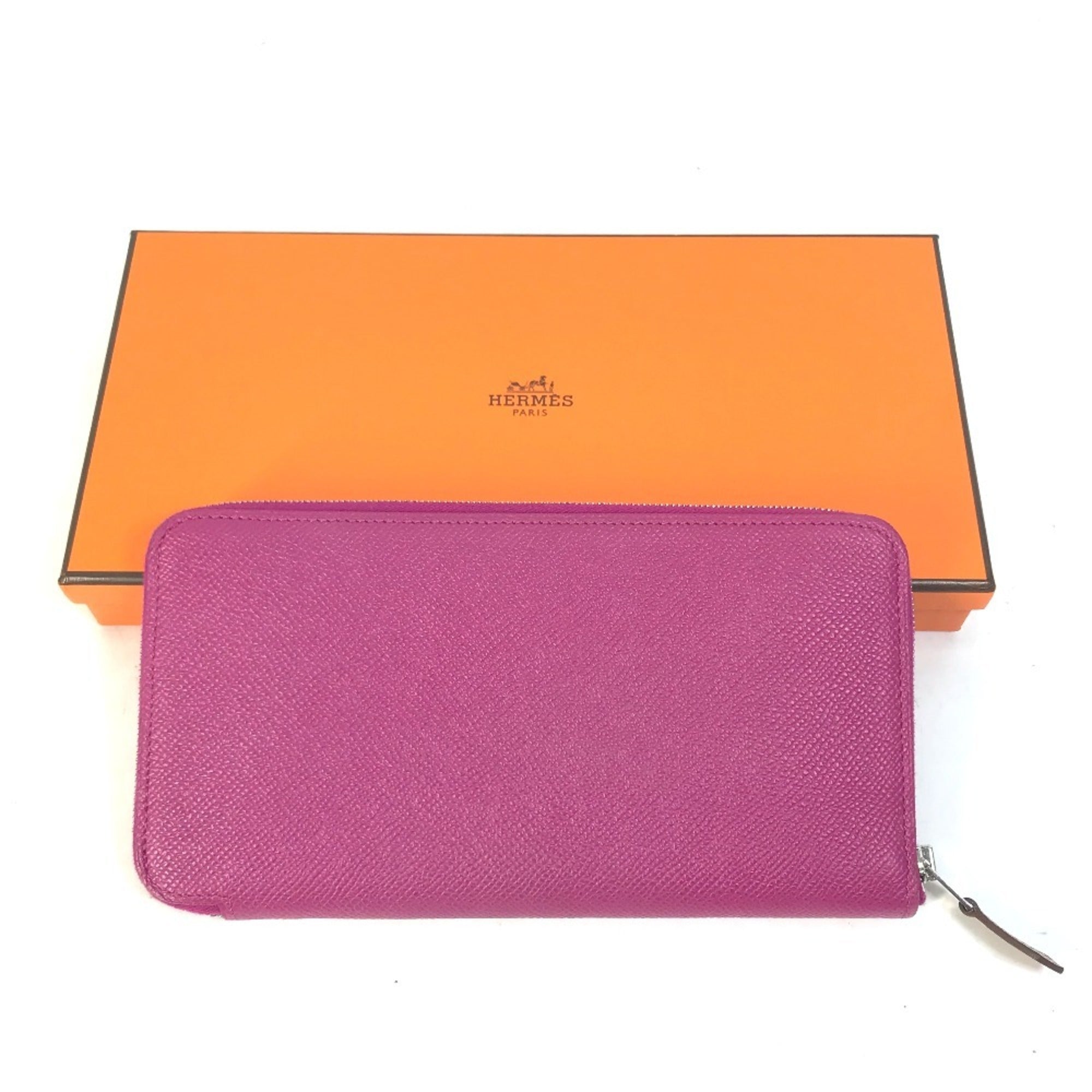 Hermes Silk'in Purple Tosca Epsom Leather Long Wallet (Bi-Fold) (Pre-Owned)