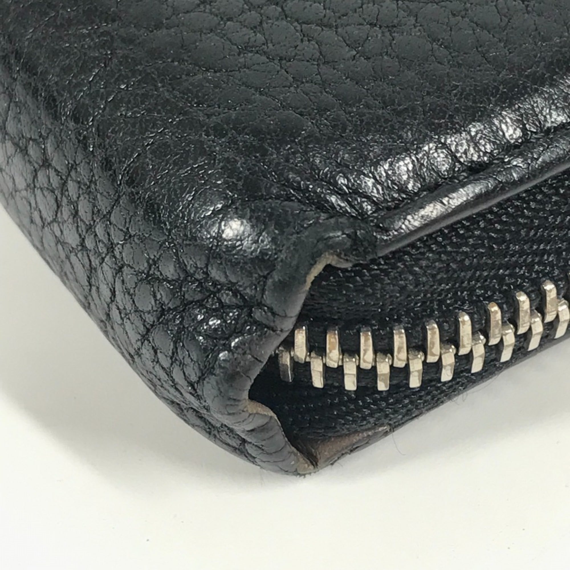 Louis Vuitton Black Leather Long Wallet (Bi-Fold) (Pre-Owned)