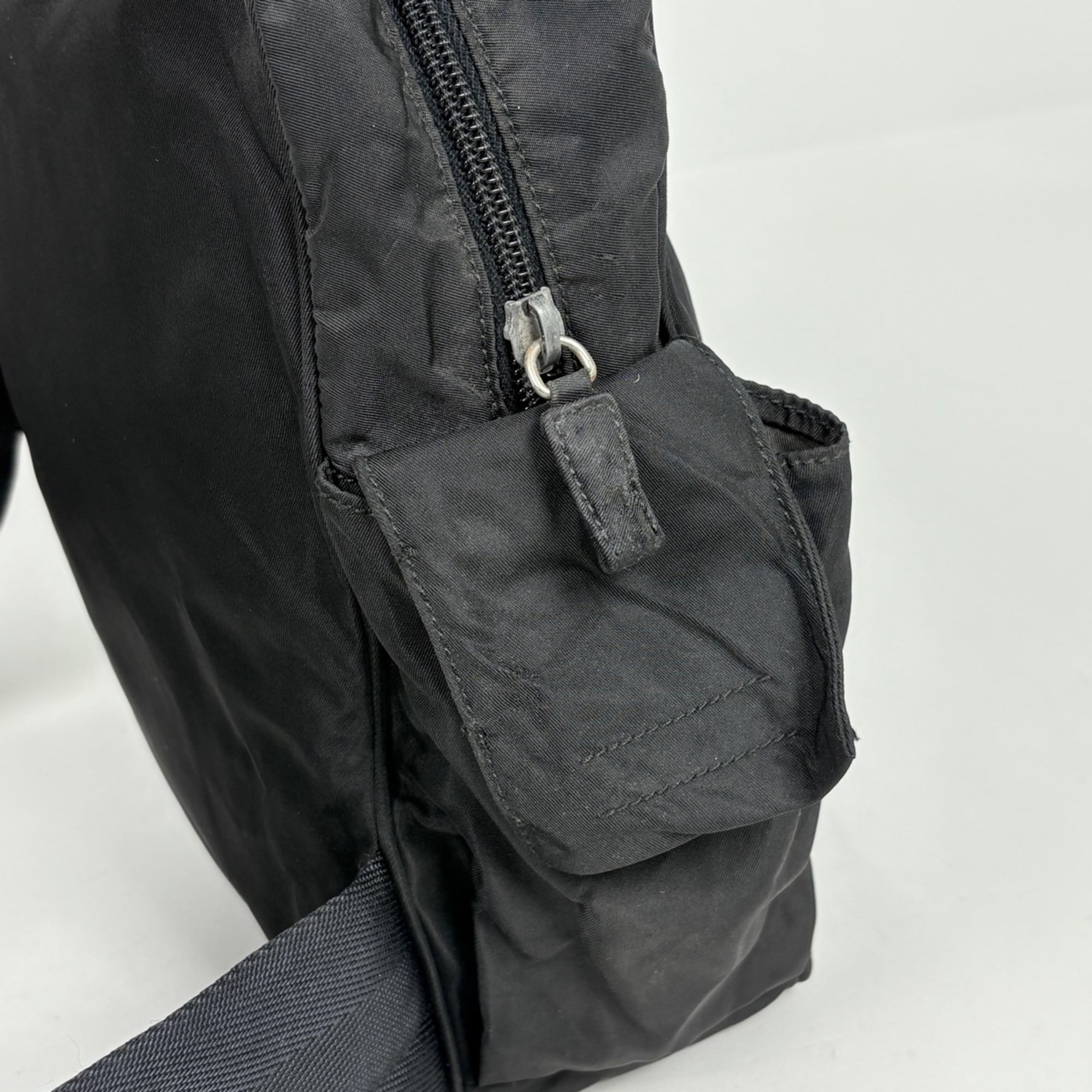 Prada Black Nylon Shoulder Bag Sling Bag (Pre-Owned)