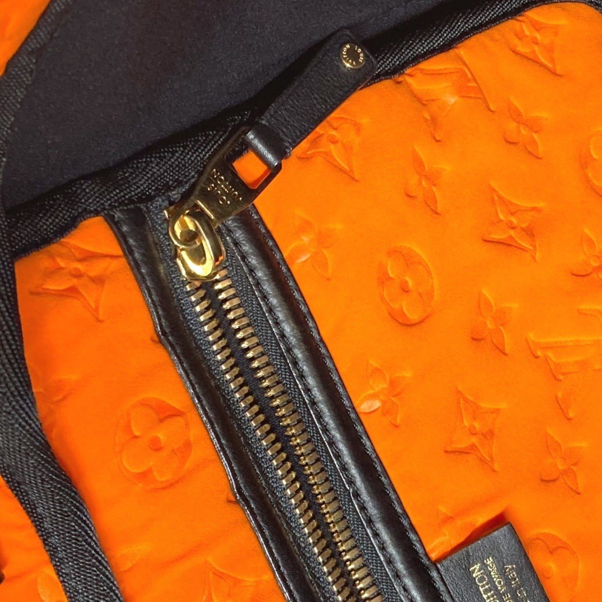 Louis Vuitton Orange Microfiber Shoulder Bag Tote Bag (Pre-Owned)