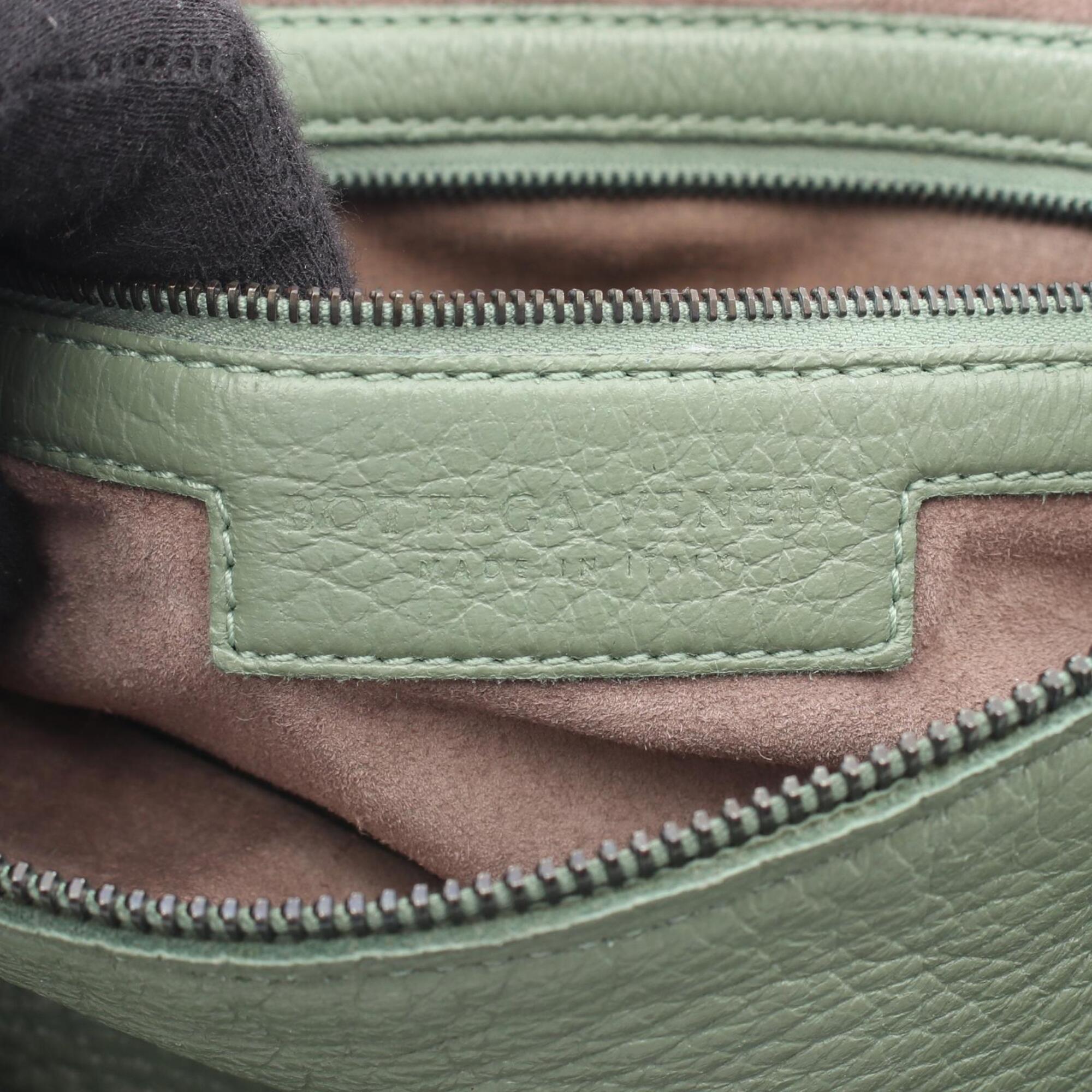 Bottega Veneta Green Leather Handbag Shoulder Bag (Pre-Owned)