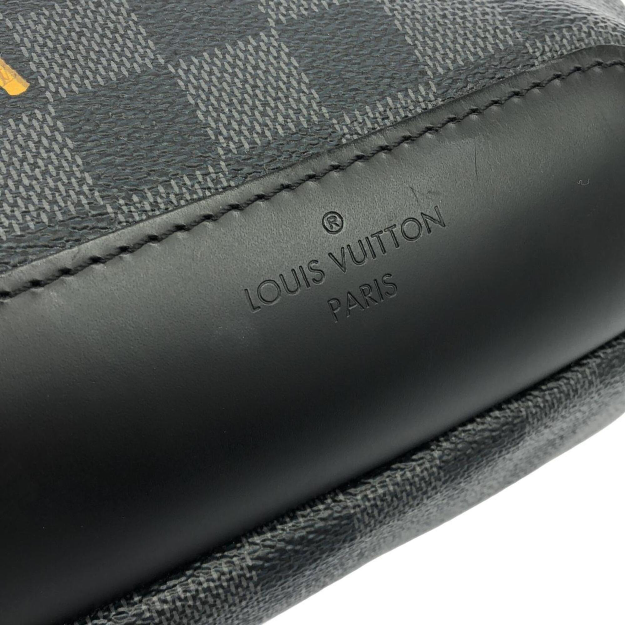 Louis Vuitton Dark Gray Graphite Coated Canvas Shoulder Bag (Pre-Owned)