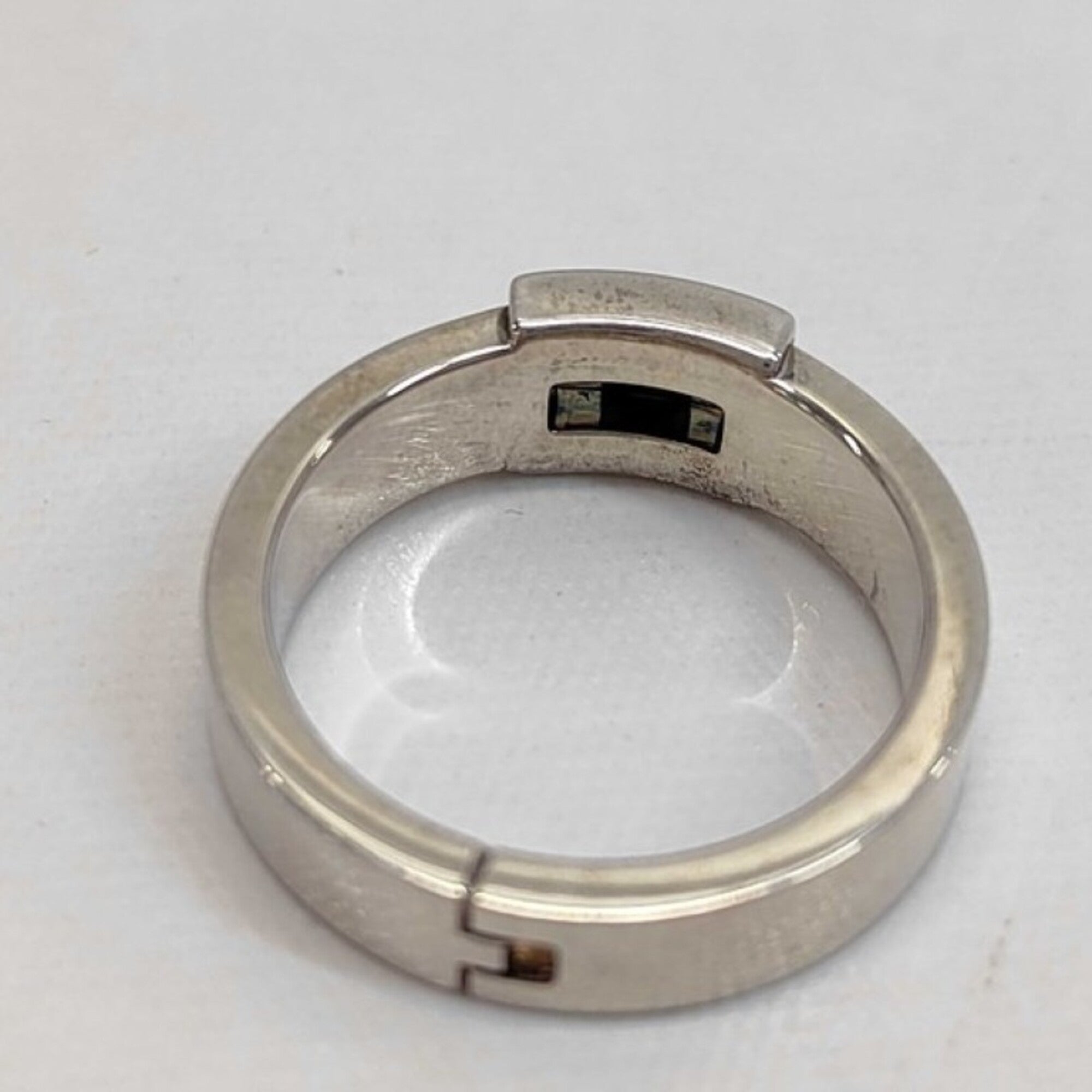 Hermes Silver Silver 925 Band Ring (Pre-Owned)