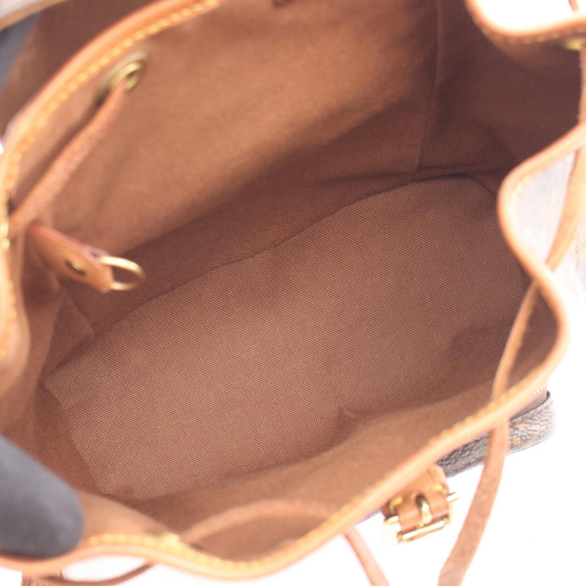 Louis Vuitton Brown Coated Canvas Leather Backpack Handbag (Pre-Owned)