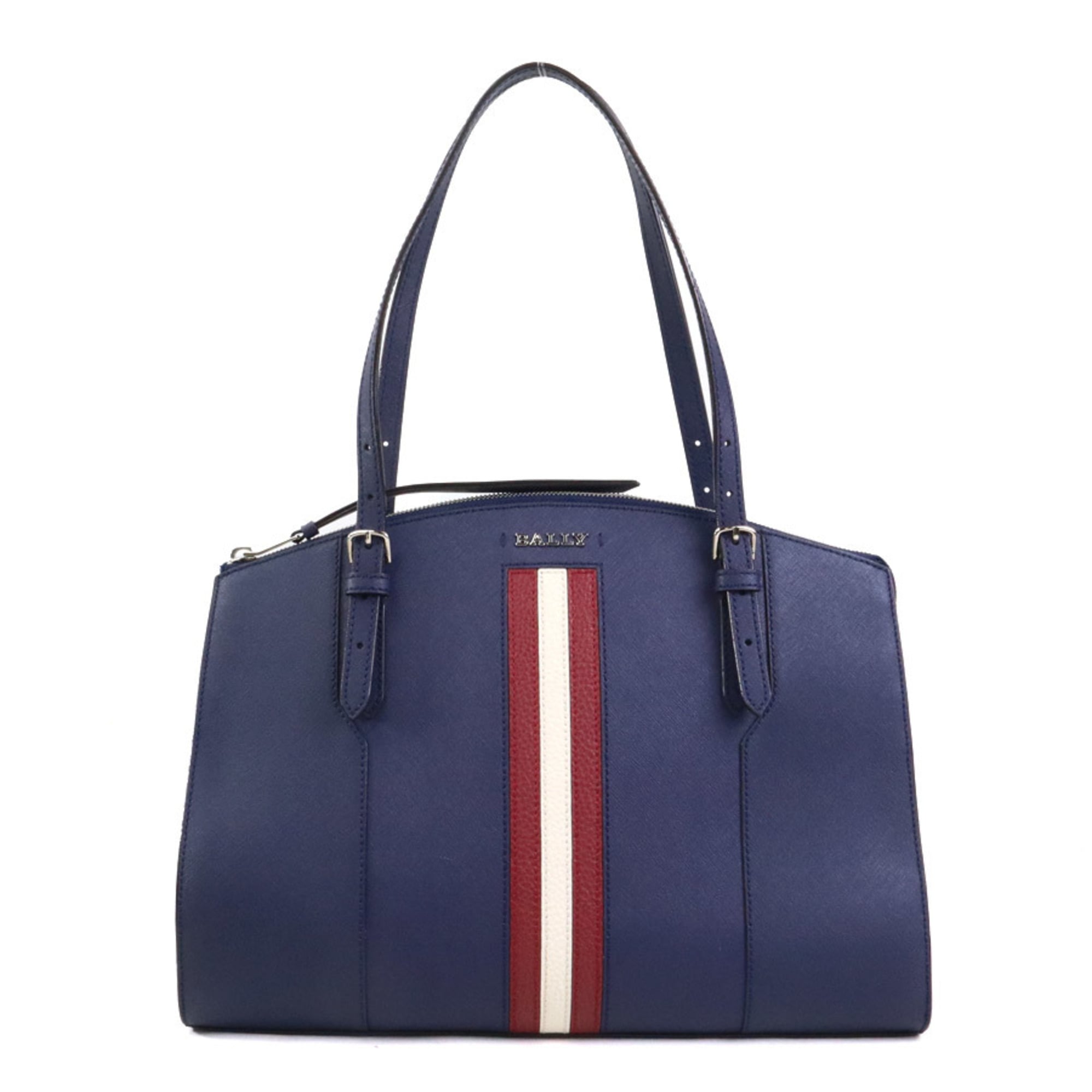 Bally Navy Leather Shoulder Bag (Pre-Owned)