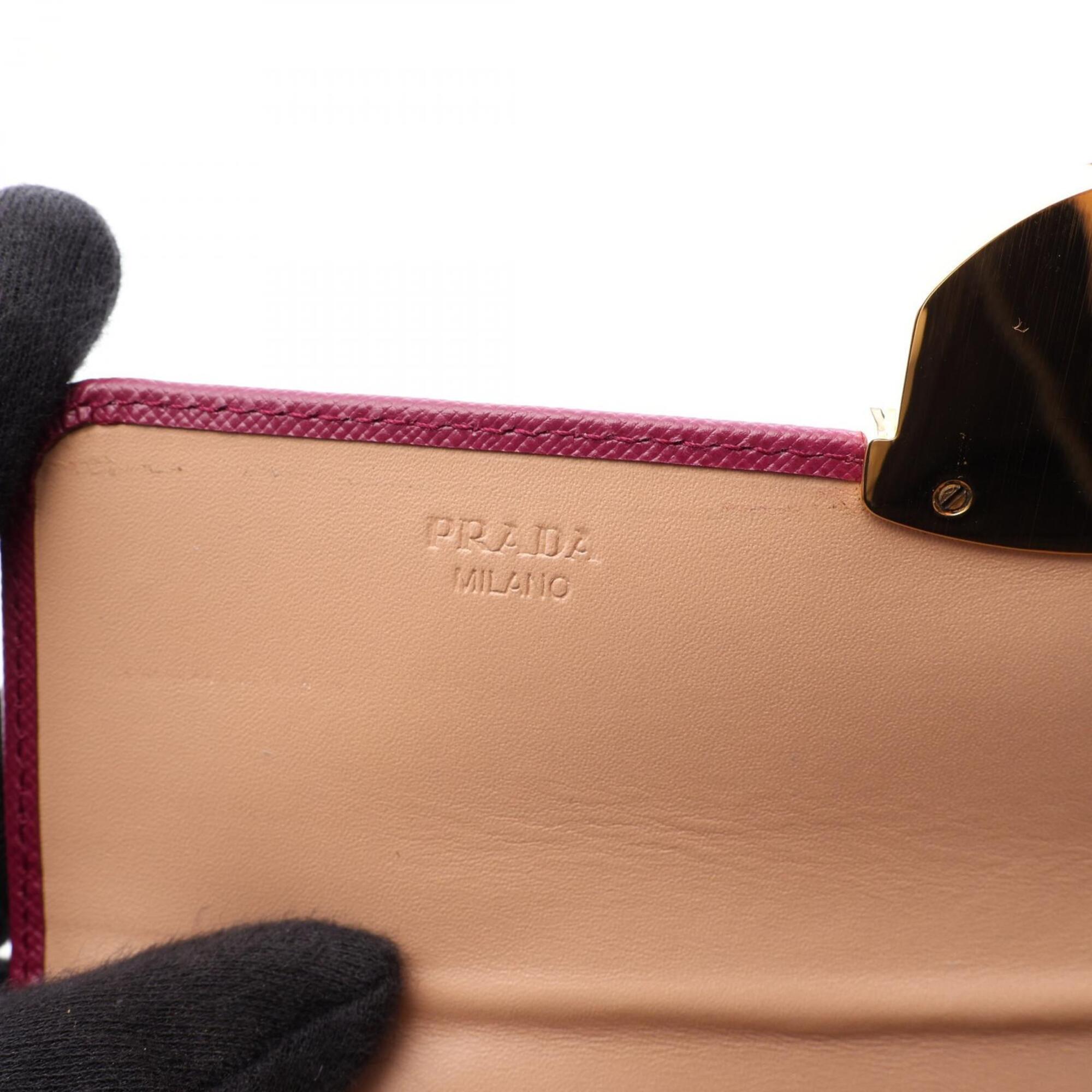 Prada Purple Saffiano Long Wallet (Bi-Fold) (Pre-Owned)