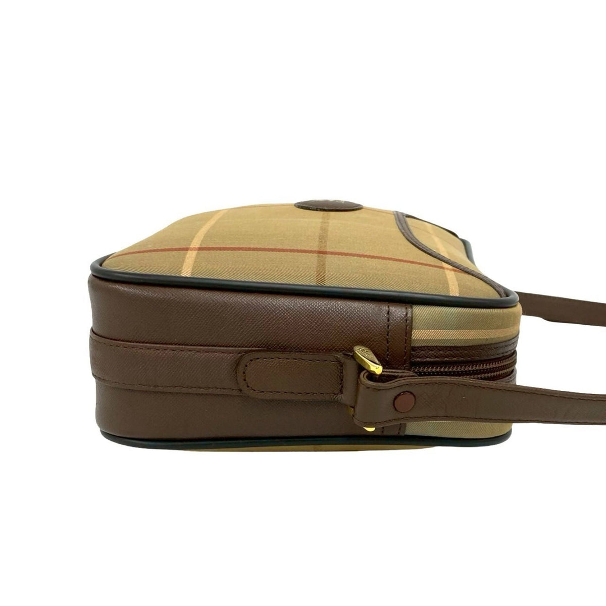 Burberry Brown Khaki Canvas Leather Shoulder Bag (Pre-Owned)