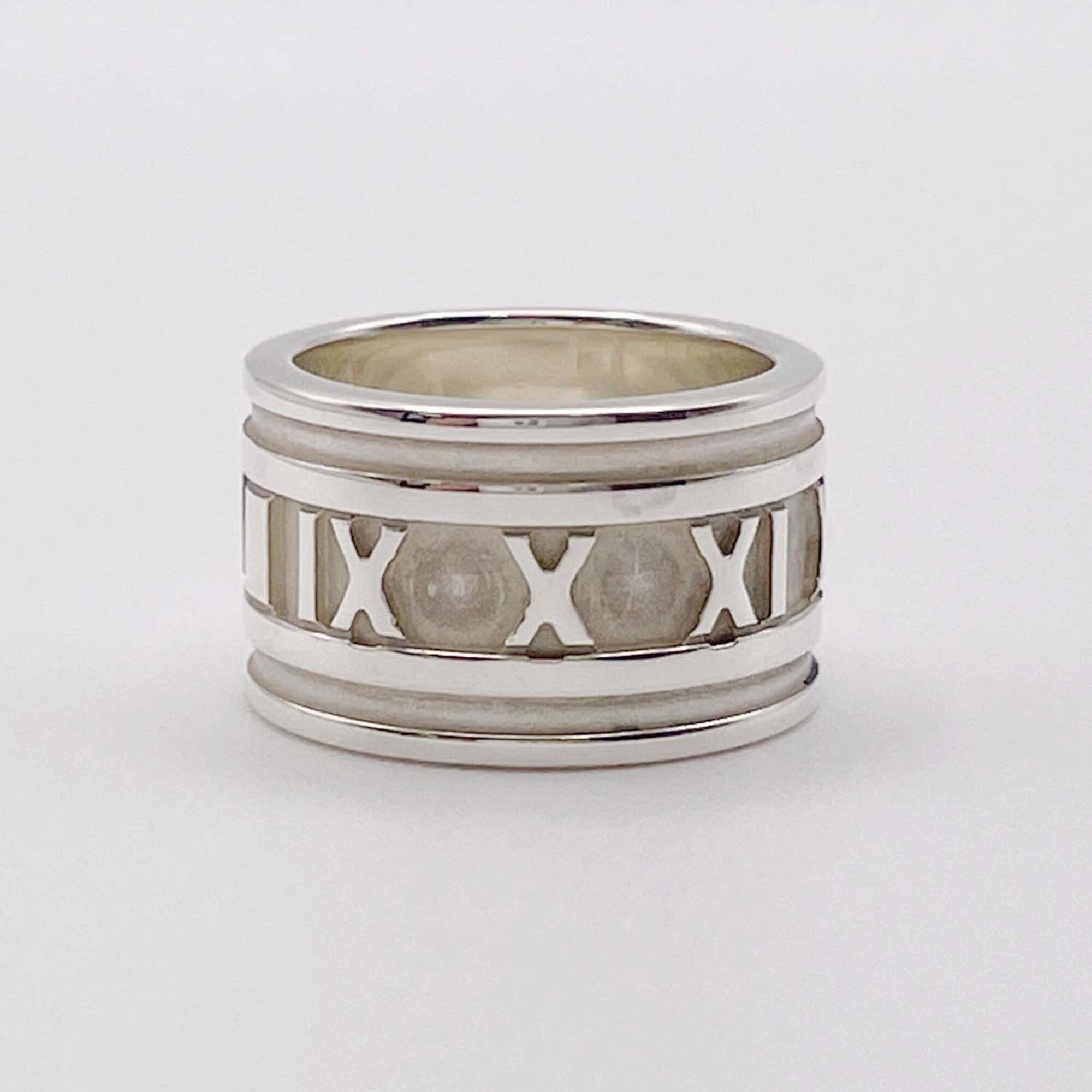 Tiffany Atlas Silver Silver 925 Band Ring (Pre-Owned)