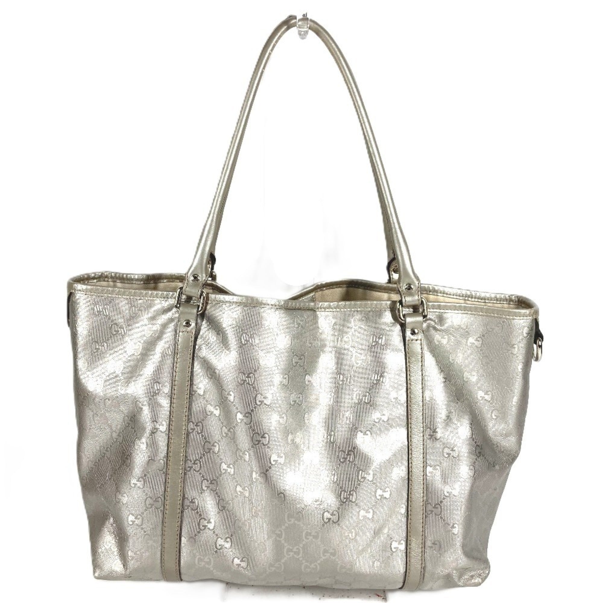 Gucci Silver Gg Imprimé Shoulder Bag Tote Bag (Pre-Owned)