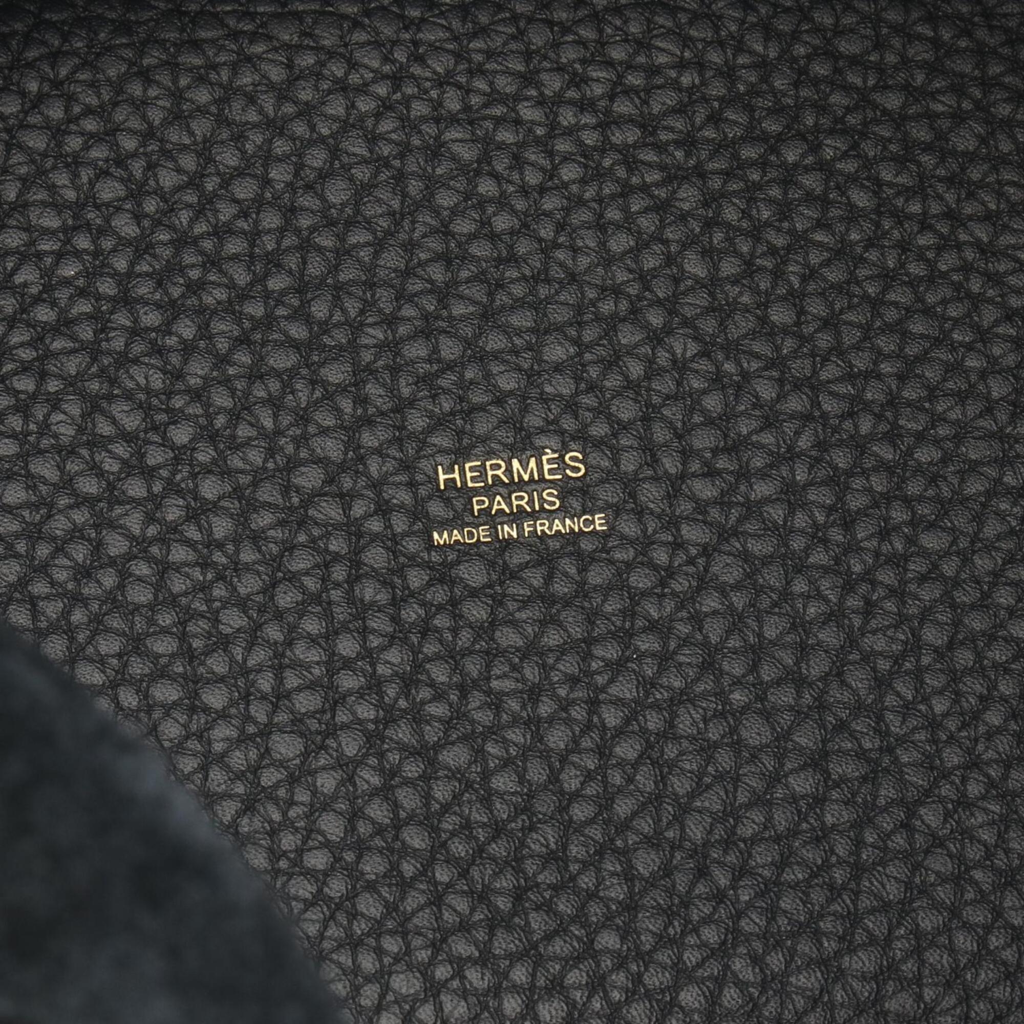 Hermes Black Taurillon Clemence Leather Handbag (Pre-Owned)