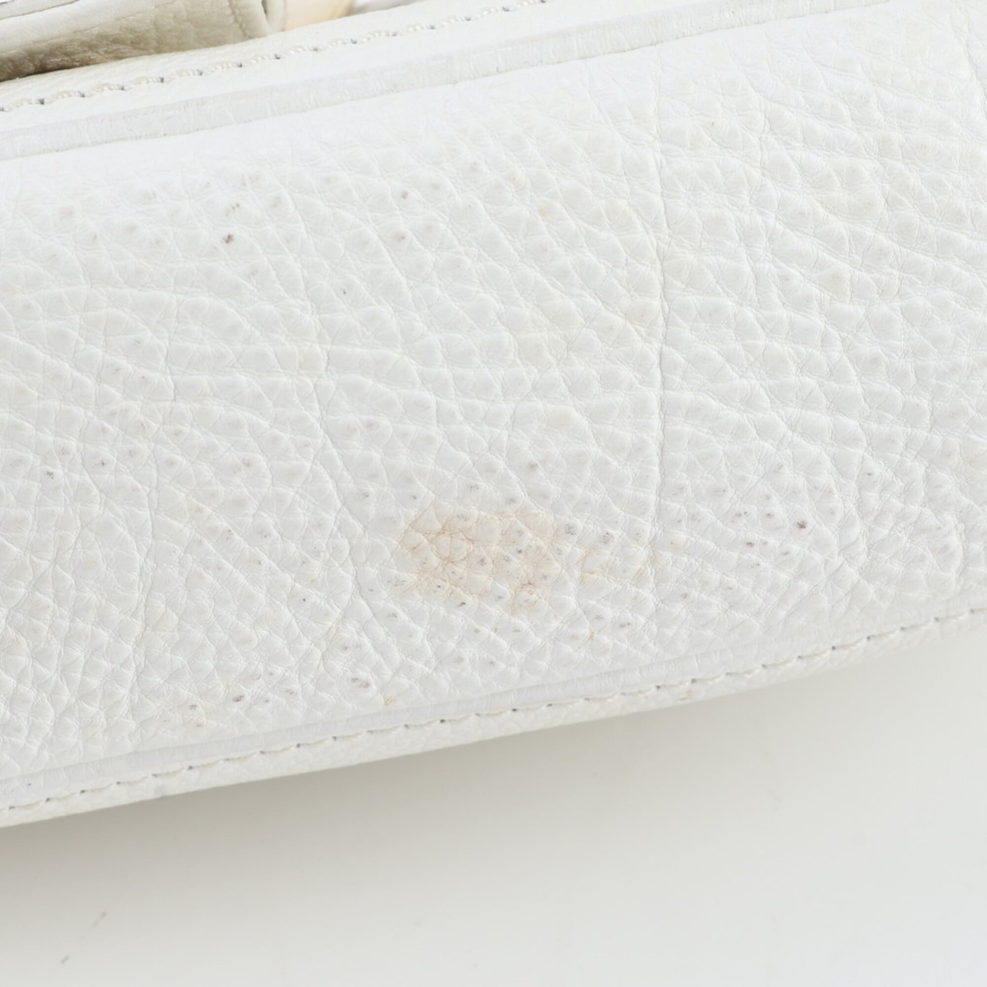 Celine White Leather Handbag Shoulder Bag (Pre-Owned)