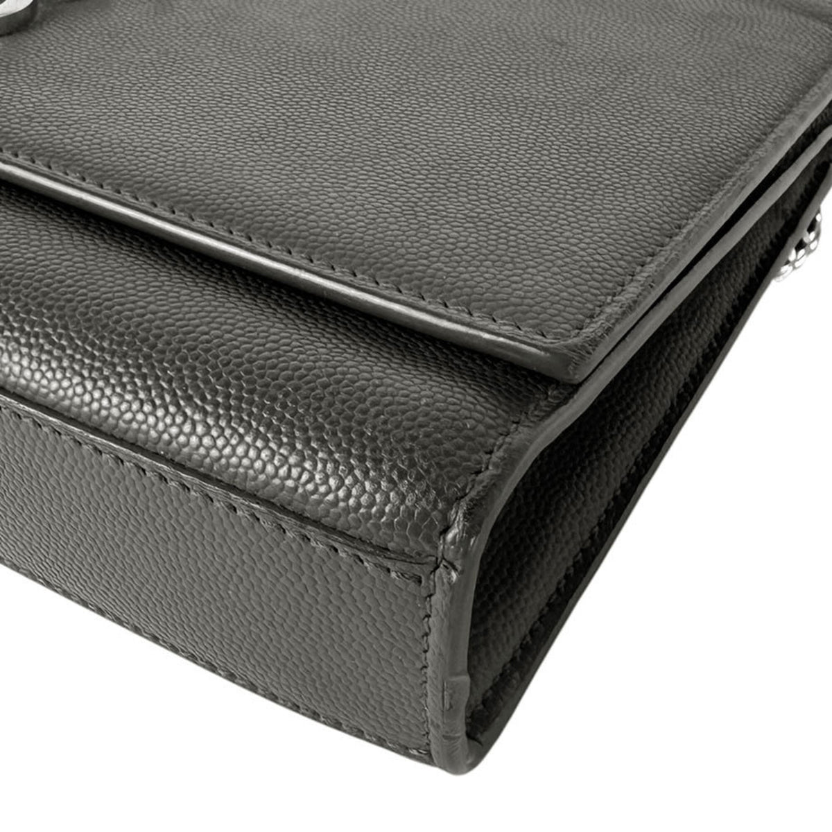Saint Laurent Gray Leather Shoulder Bag (Pre-Owned)