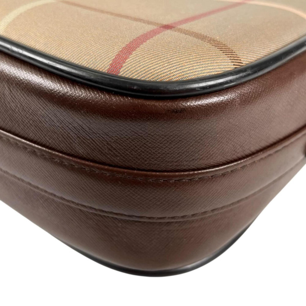 Burberry Brown Khaki Canvas Leather Shoulder Bag (Pre-Owned)
