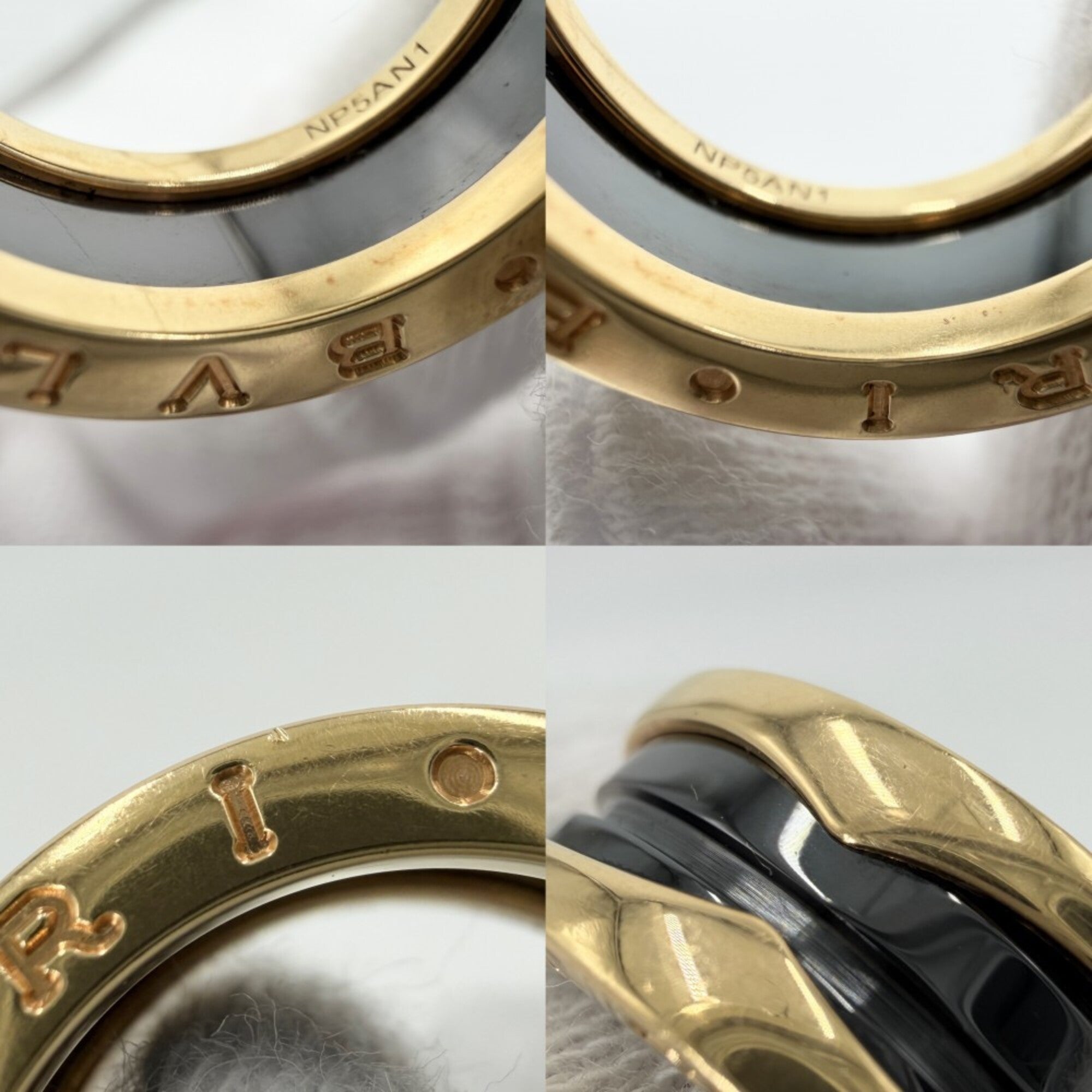 Bvlgari B.Zero1 Black Yellow Ceramic Band Ring (Pre-Owned)