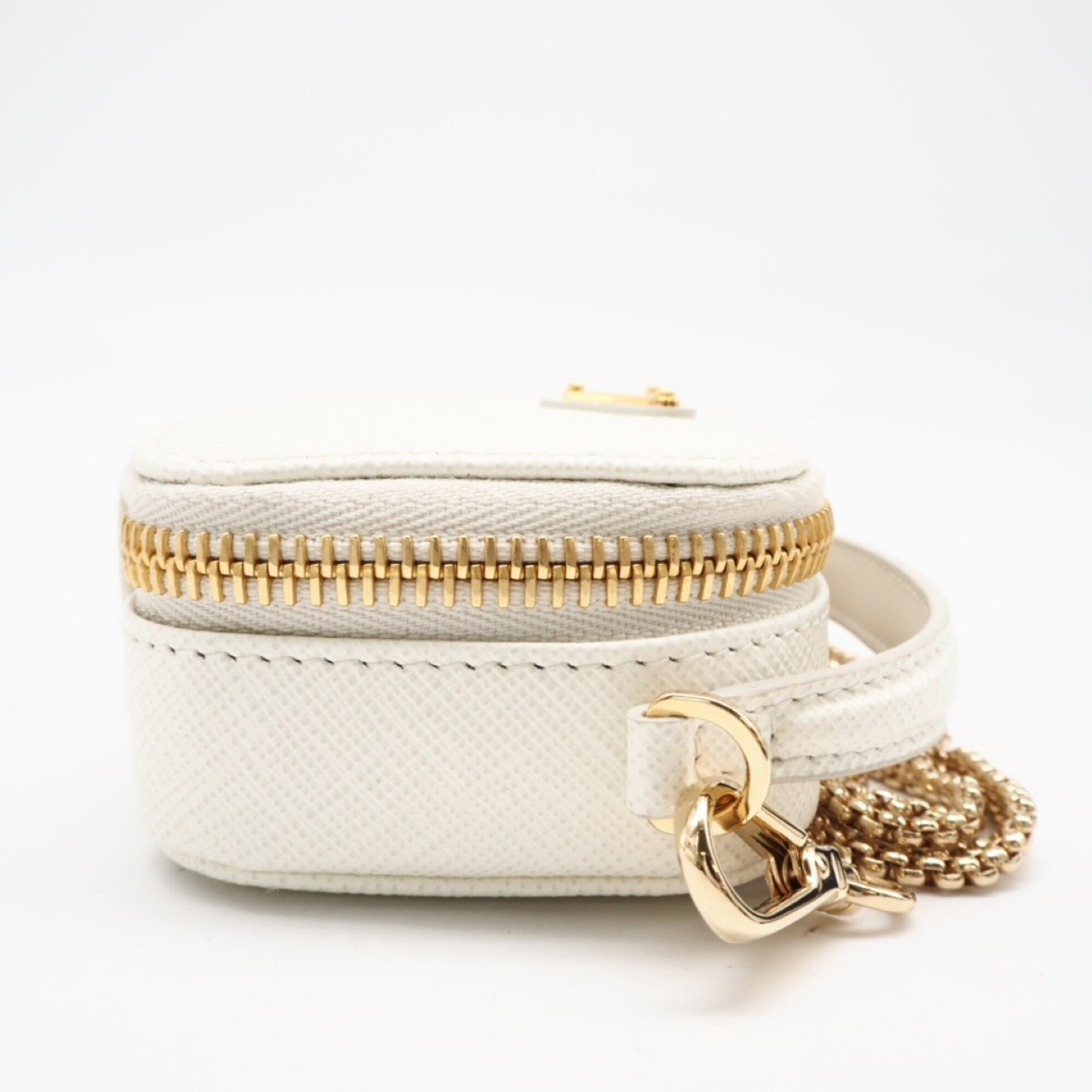 Prada Saffiano White Saffiano Pouch Shoulder Bag (Pre-Owned)