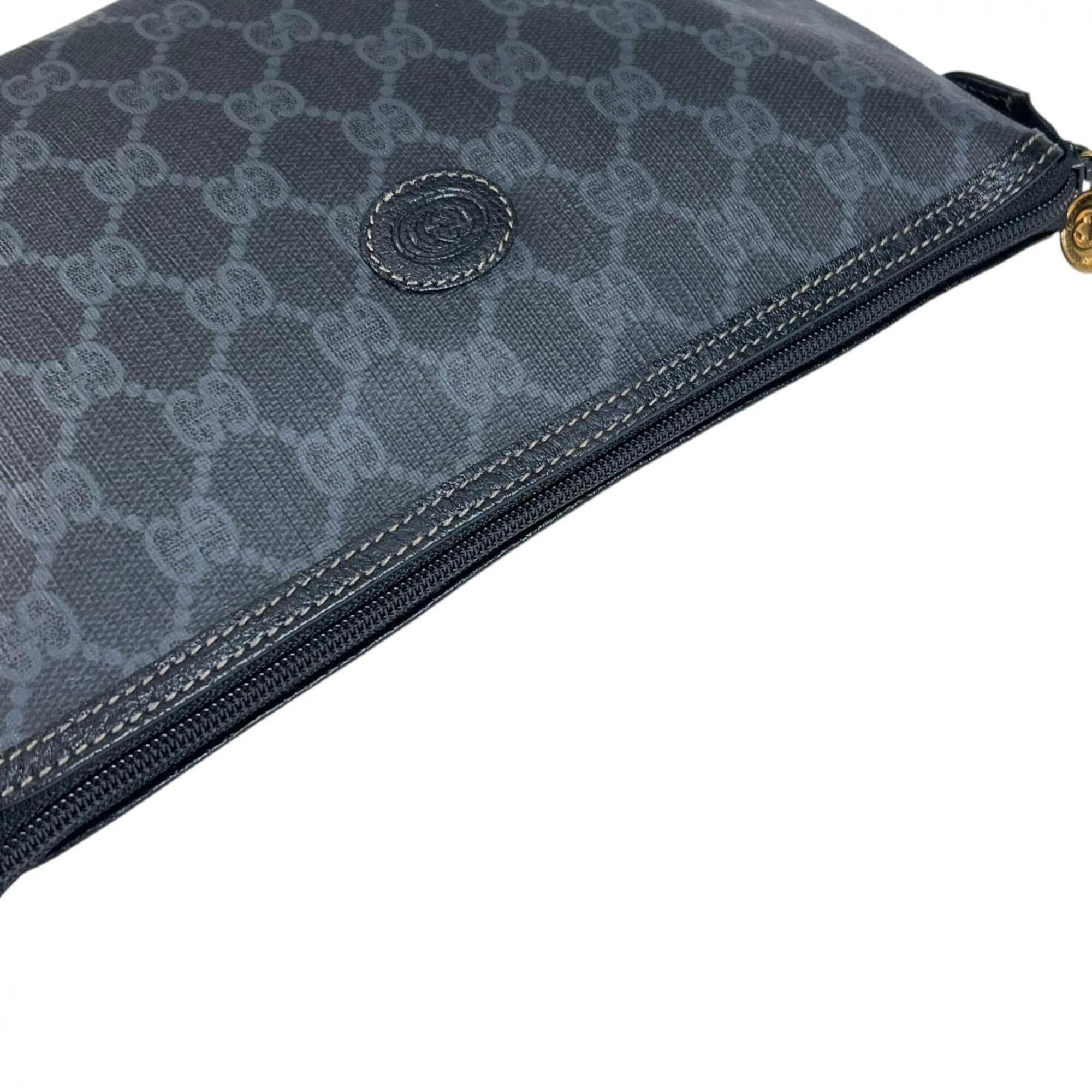Gucci Black Gray Pvc Clutch Bag Pouch (Pre-Owned)
