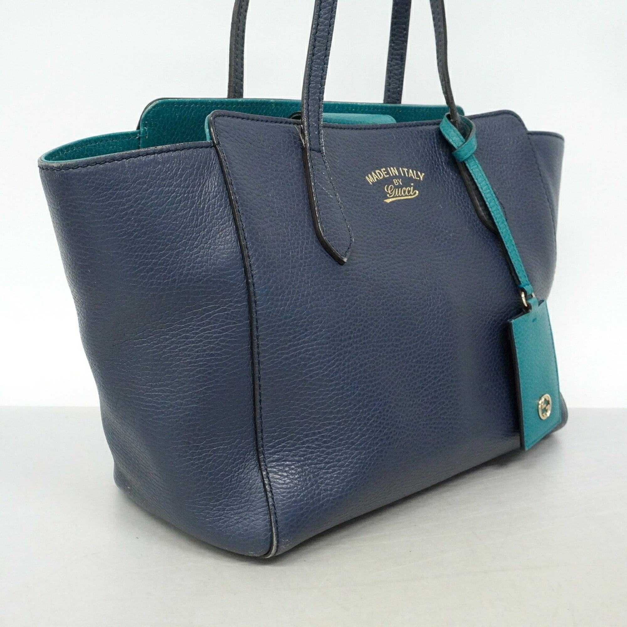 Gucci Navy Leather Tote Bag (Pre-Owned)