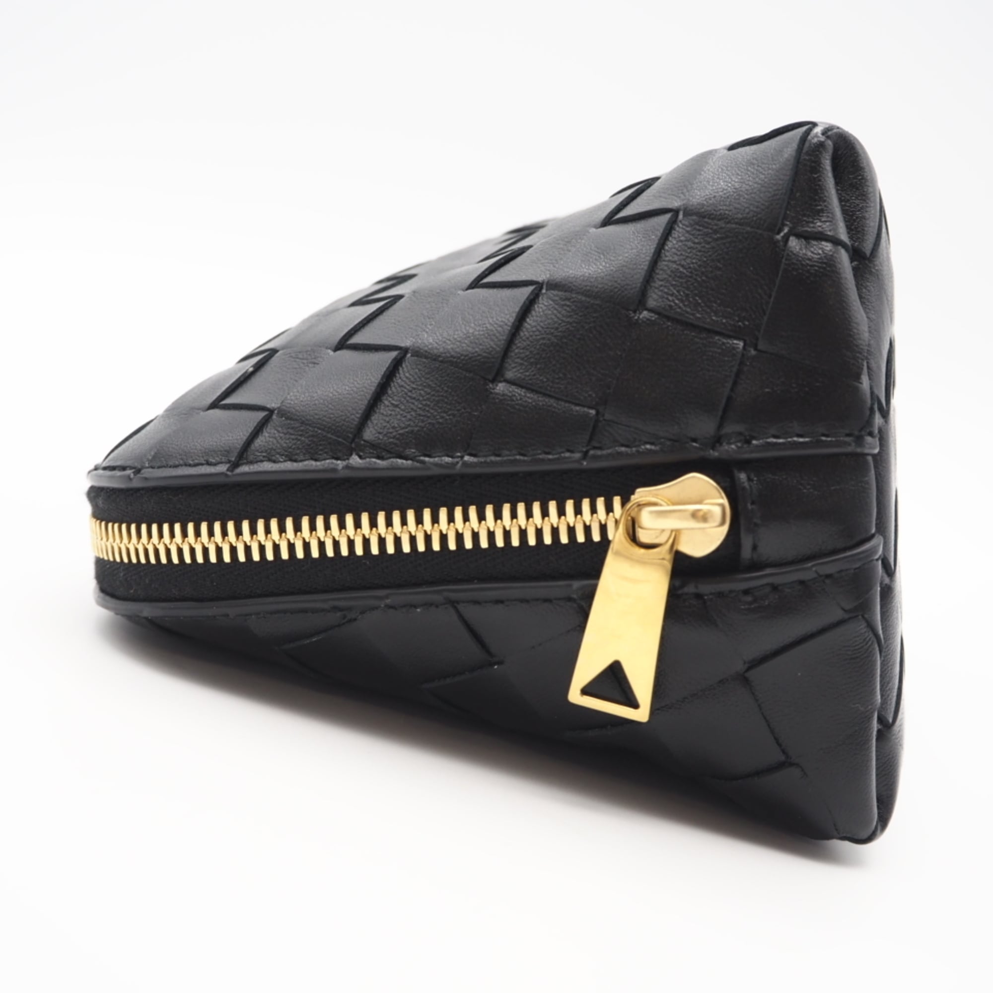 Bottega Veneta Black Intrecciato Leather Pouch (Pre-Owned)