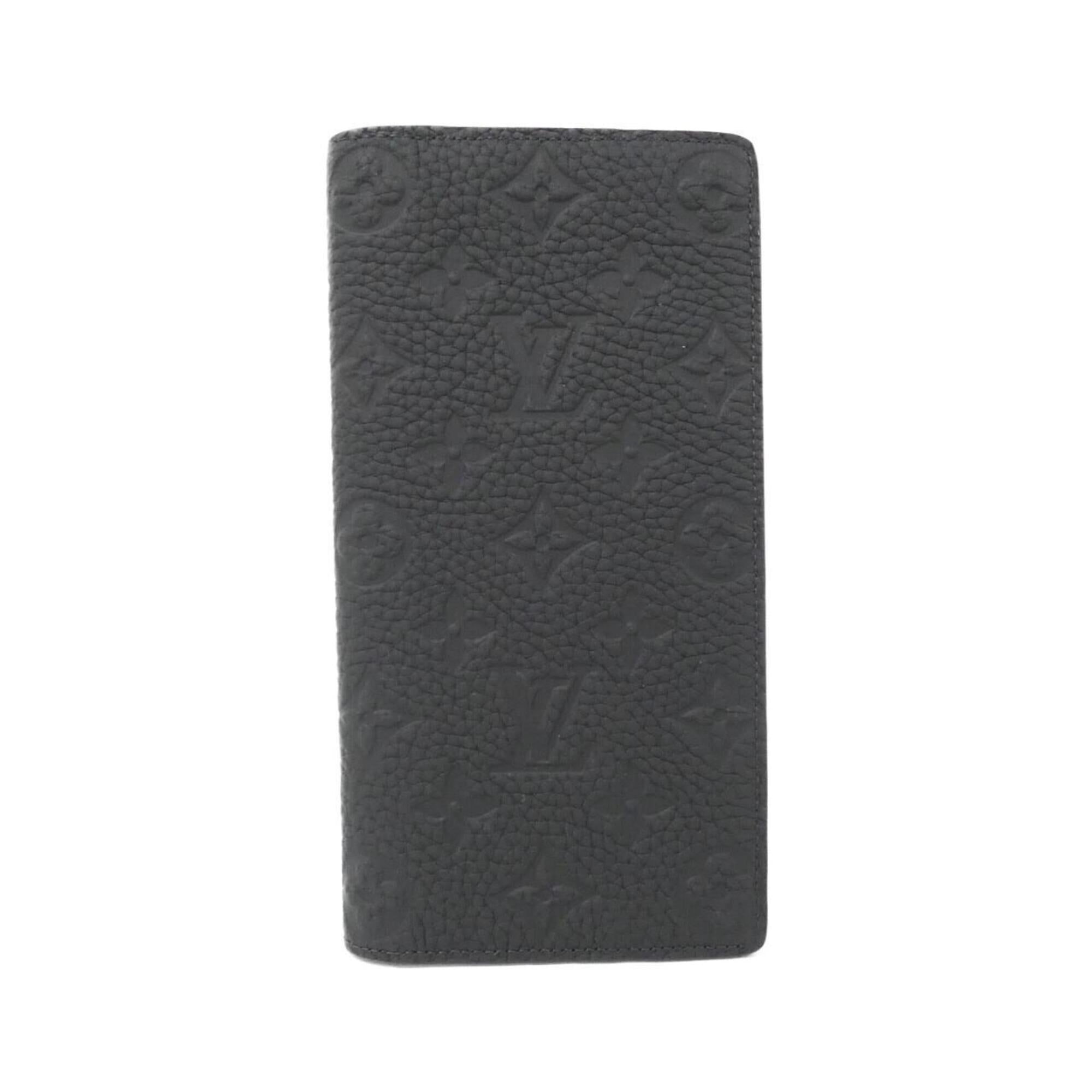 Louis Vuitton Black Leather Long Wallet (Bi-Fold) (Pre-Owned)