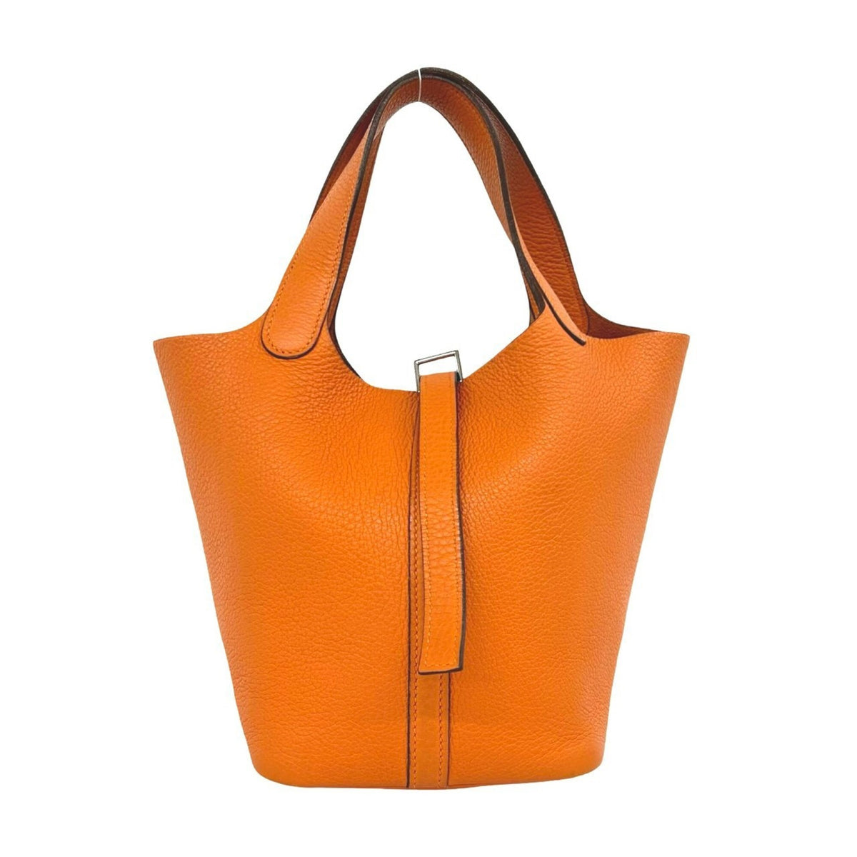 Hermes Orange Taurillon Clemence Leather Handbag Tote Bag (Pre-Owned)