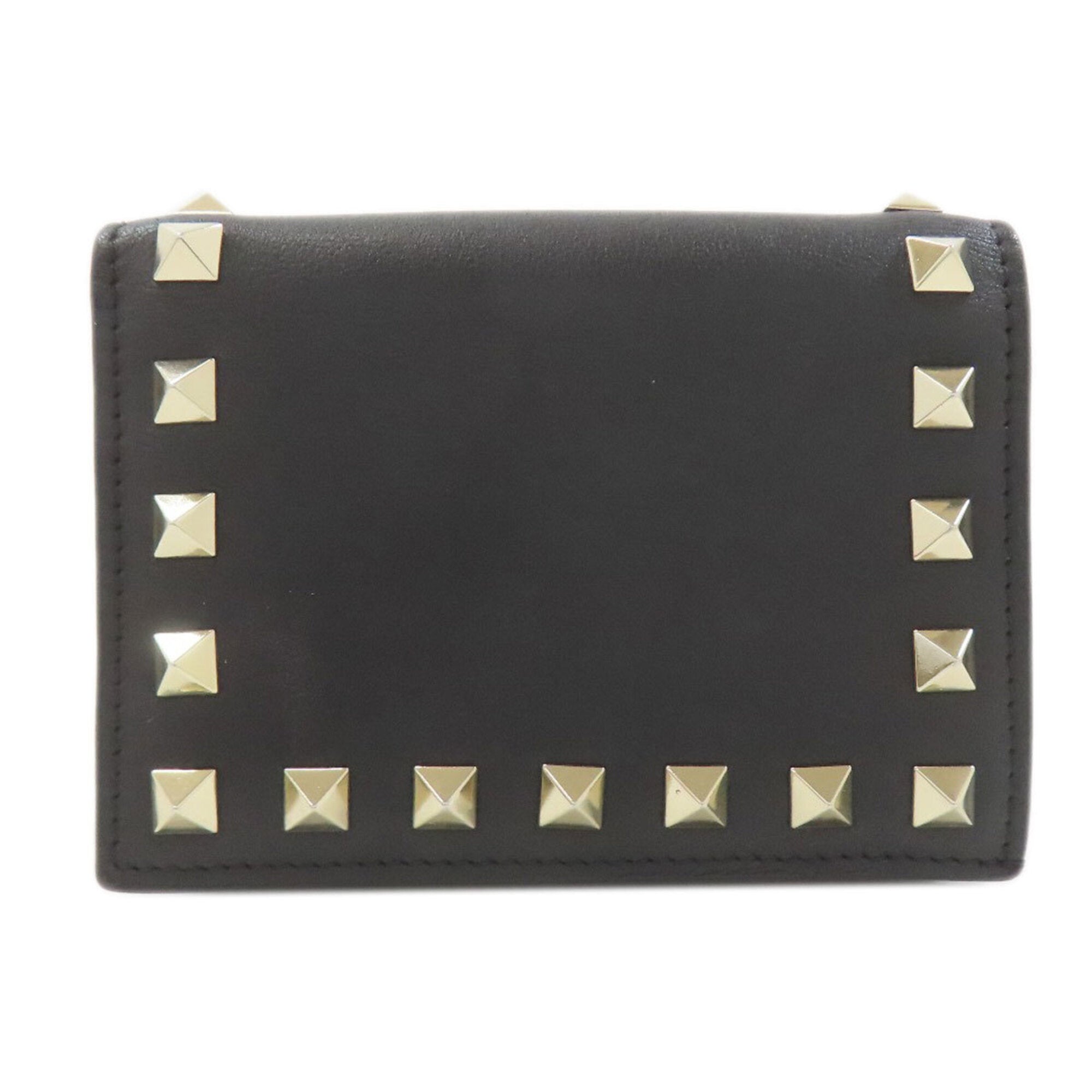Valentino Garavani Black Leather Wallet (Bi-Fold) (Pre-Owned)