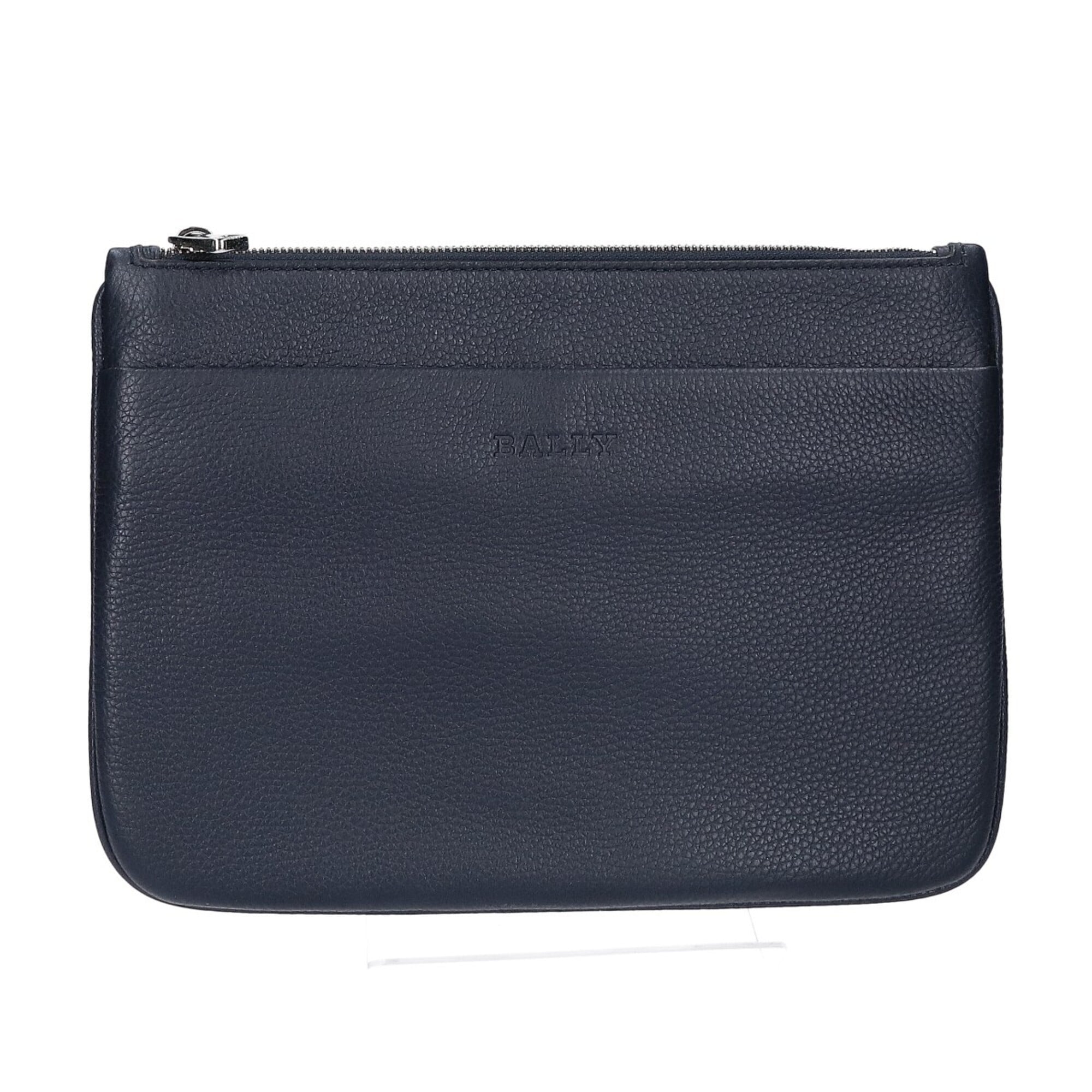 Bally Dark Navy Leather Clutch Bag (Pre-Owned)