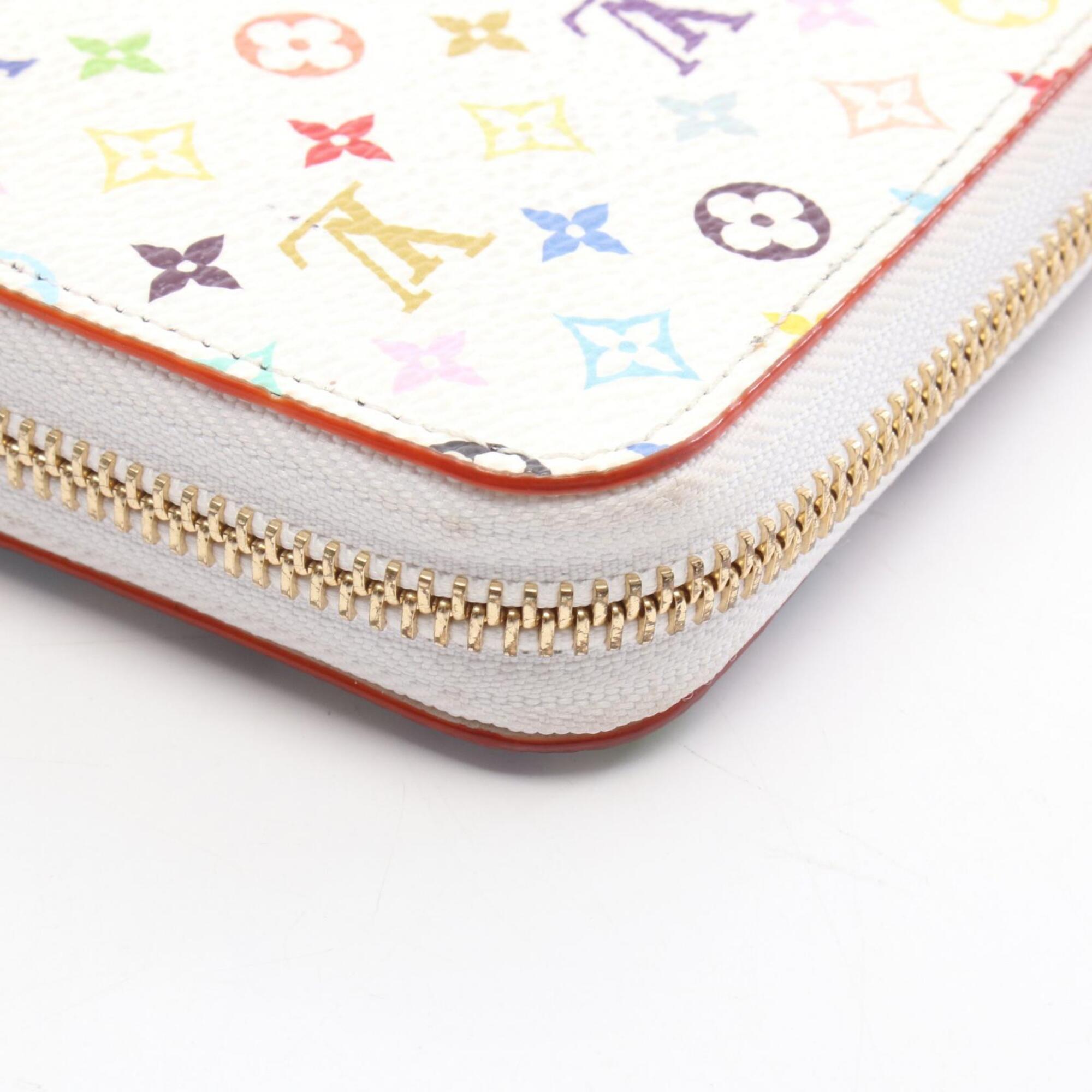 Louis Vuitton White Coated Canvas Monogram Multicolore Long Wallet (Bi-Fold) (Pre-Owned)