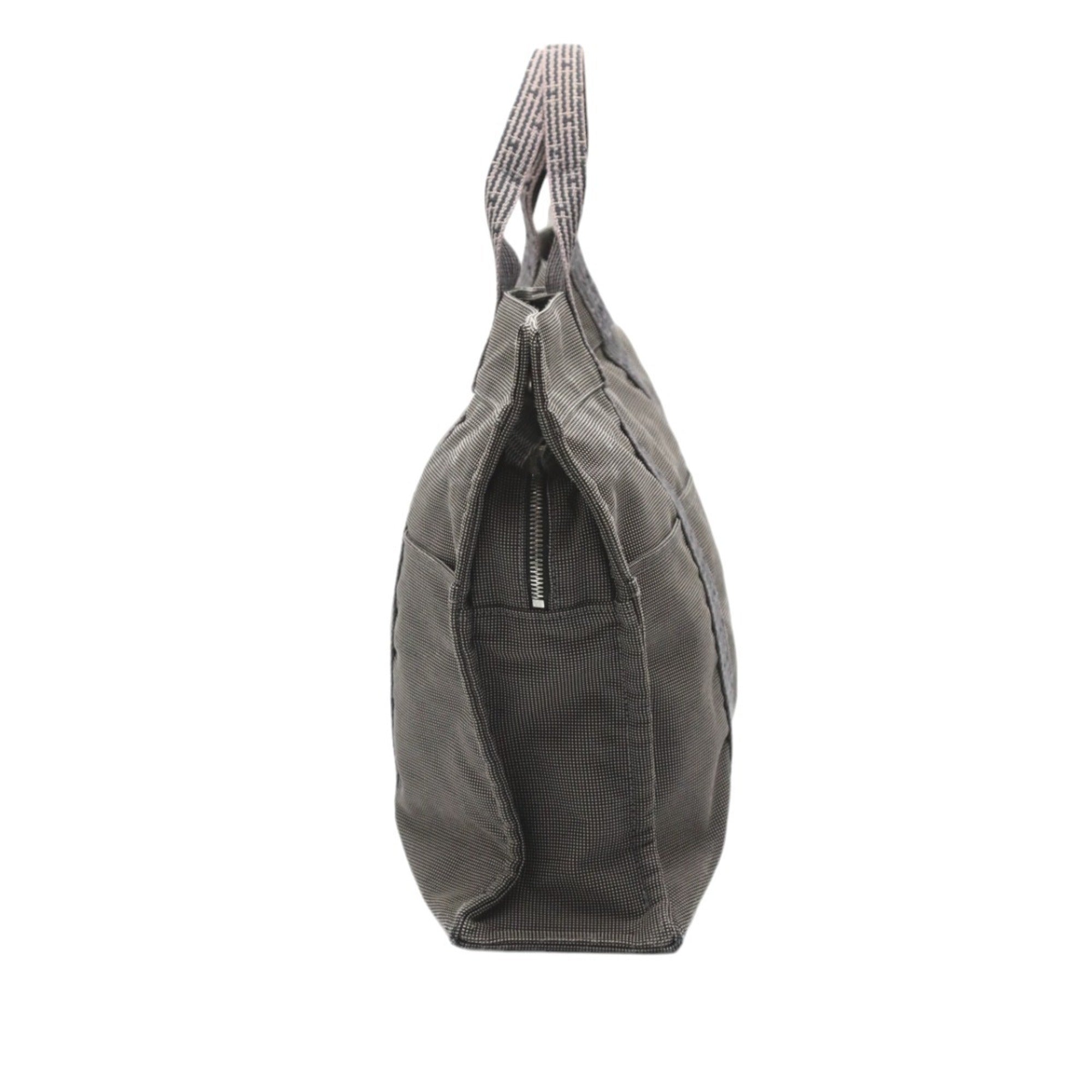 Hermes Her Line Gray Canvas Tote Bag (Pre-Owned)