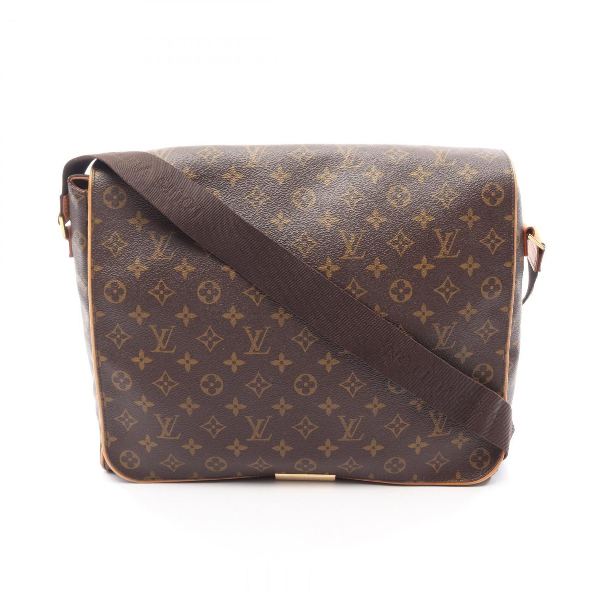 Louis Vuitton Brown Leather Coated Canvas Handbag Shoulder Bag (Pre-Owned)