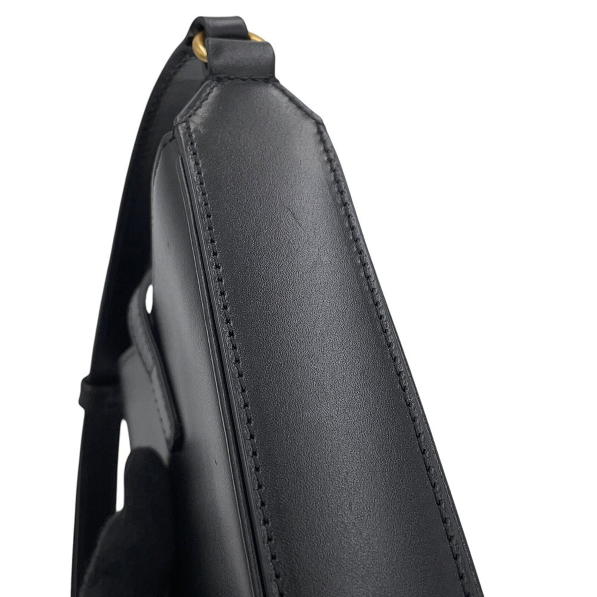 Yves Saint Laurent Black Leather Handbag Shoulder Bag (Pre-Owned)