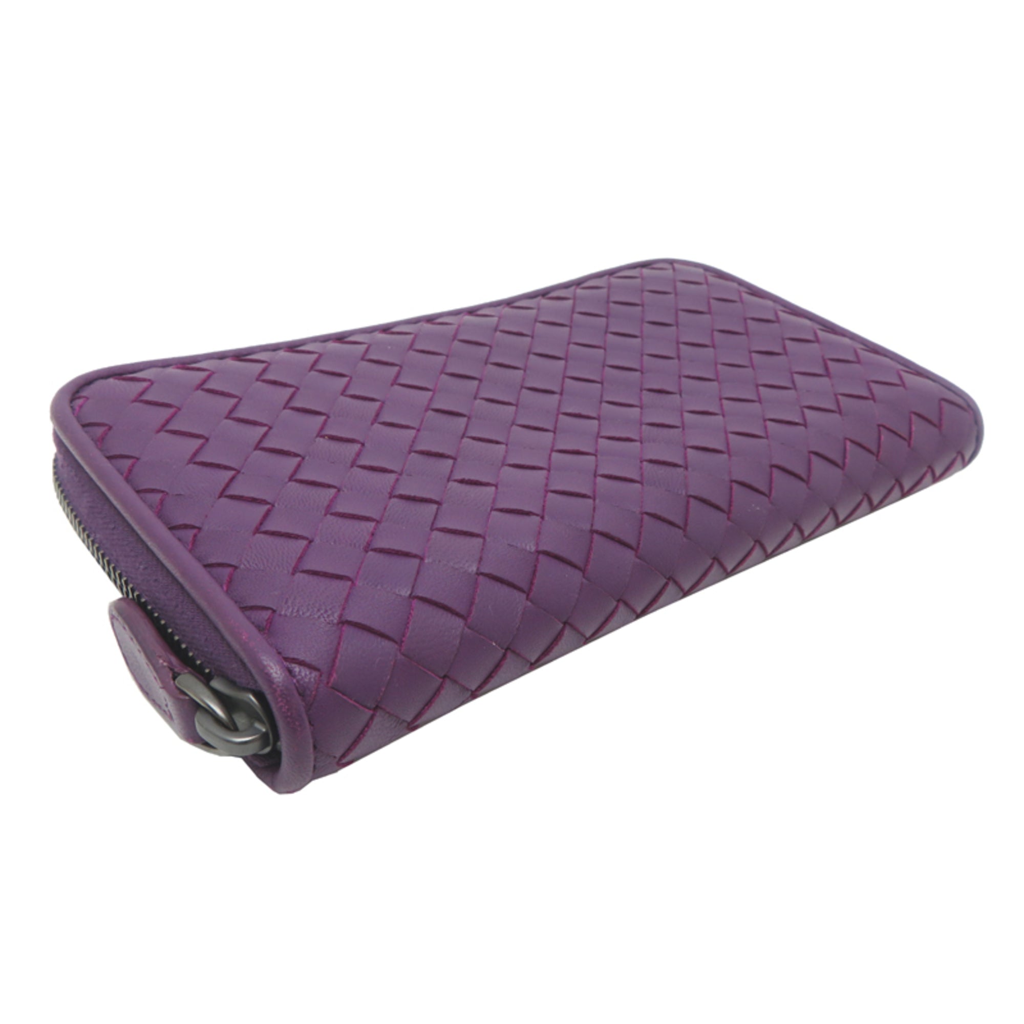 Bottega Veneta Purple Intrecciato Long Wallet (Bi-Fold) (Pre-Owned)