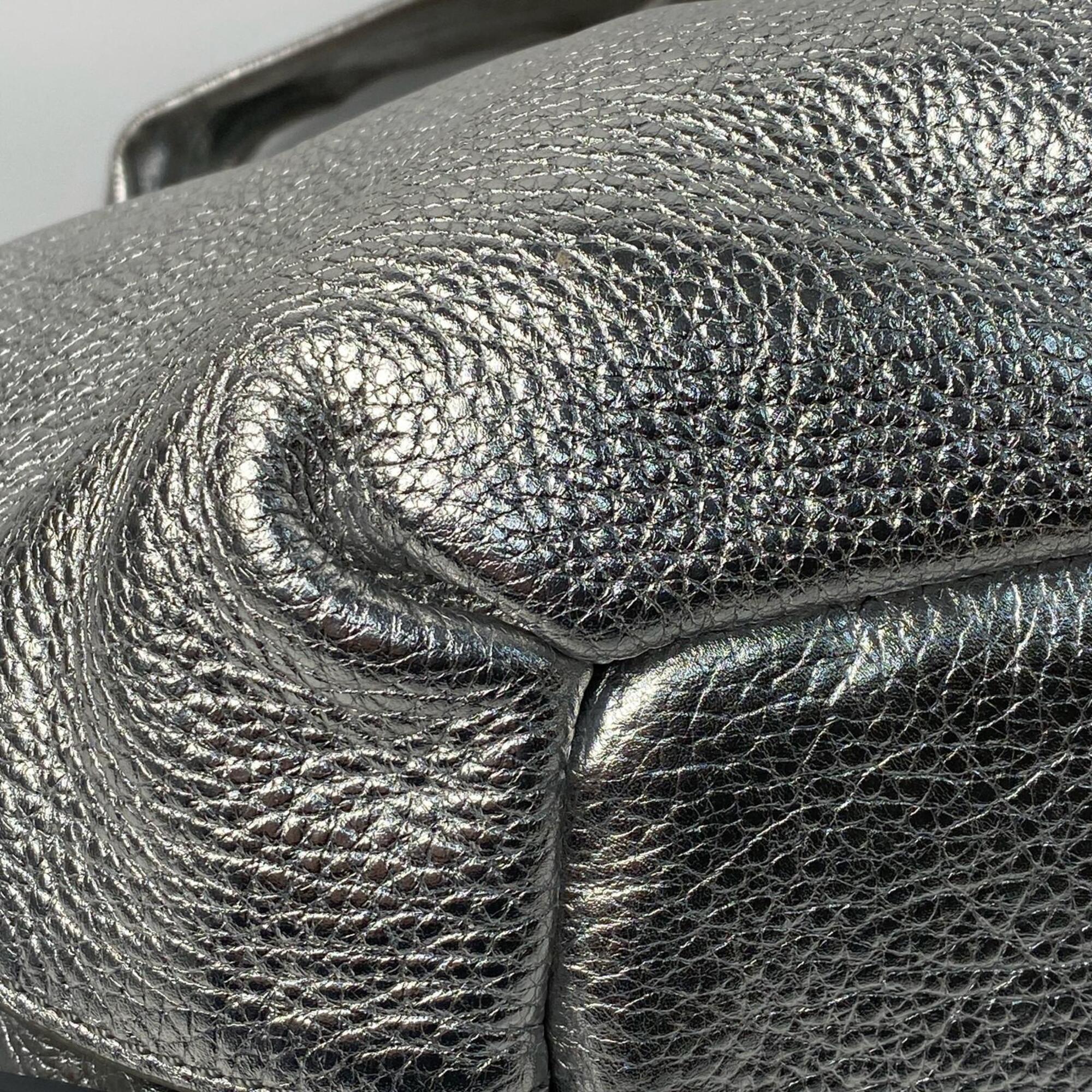 Celine Silver Leather Tote Bag (Pre-Owned)