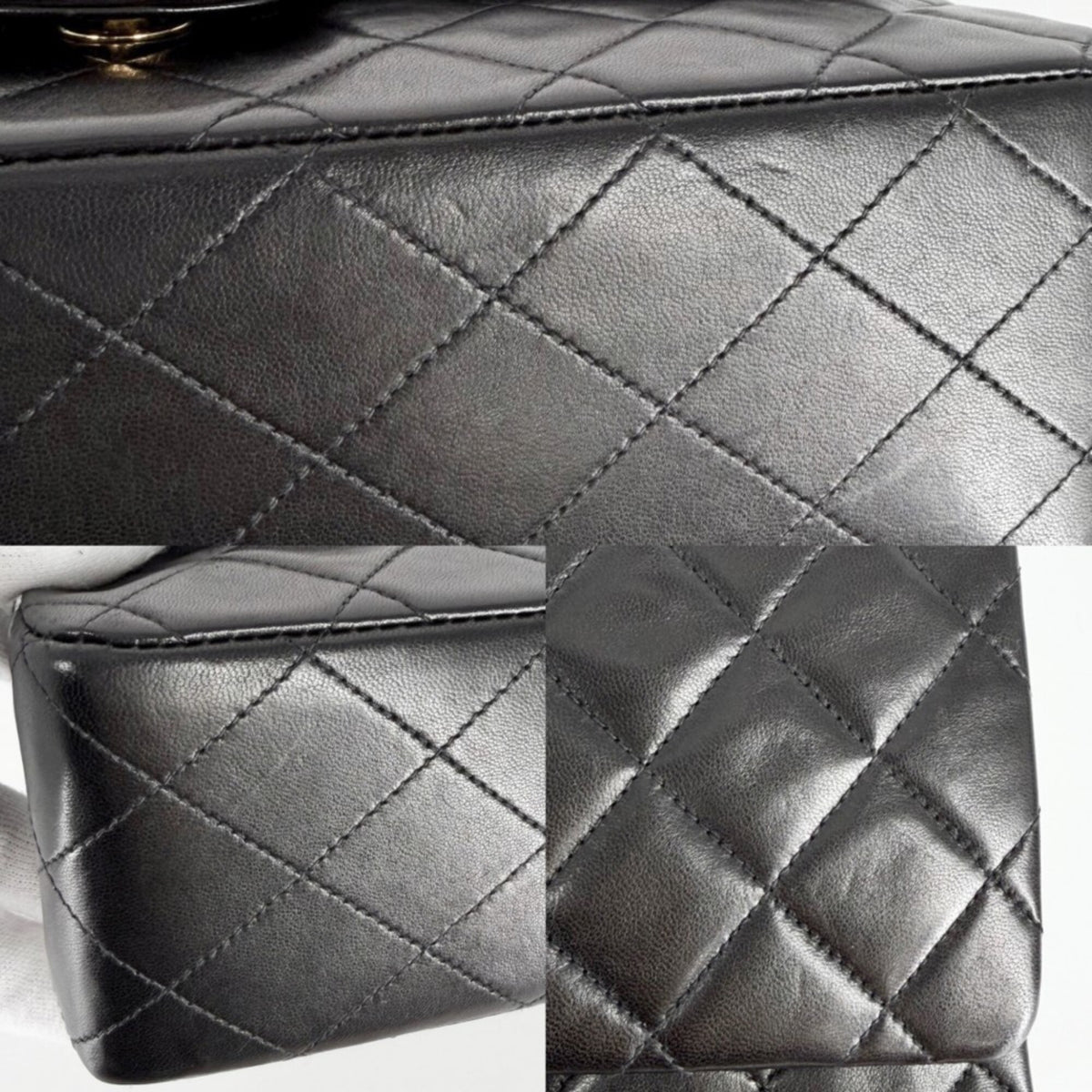 Chanel Matelasse Black Leather Shoulder Bag (Pre-Owned)