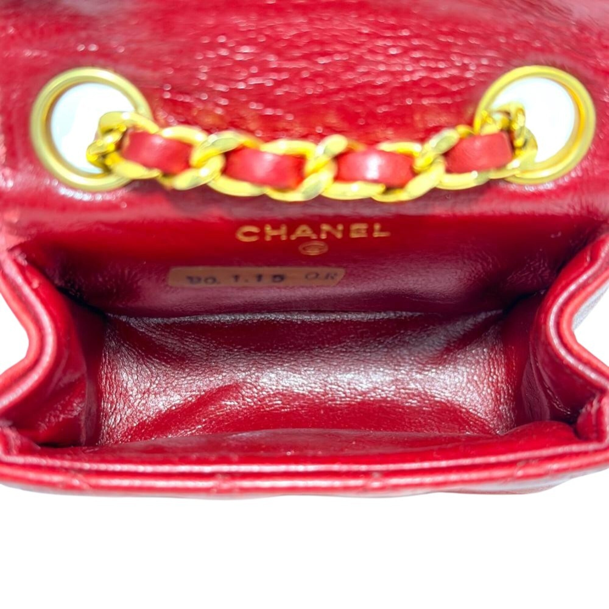 Chanel Matelasse Red Color Leather Handbag (Pre-Owned)