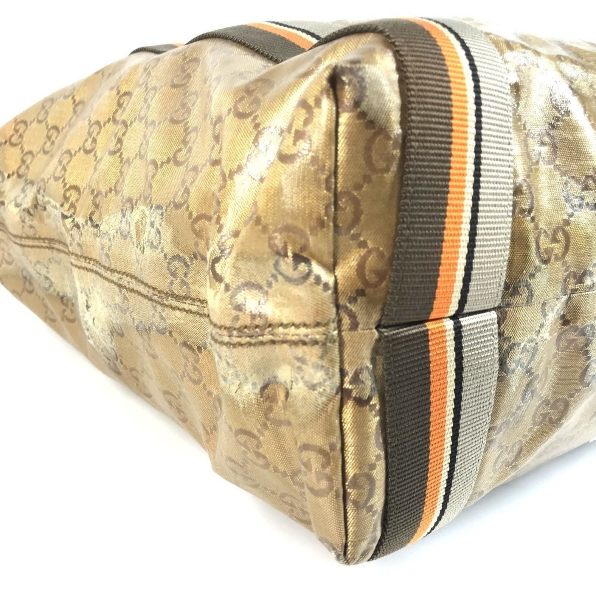 Gucci Gold Coated Canvas Shoulder Bag Tote Bag (Pre-Owned)