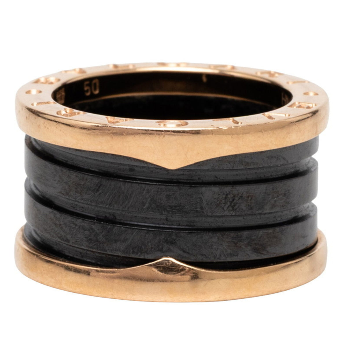 Bvlgari Black Yellow Gold (18K) Ceramic Band Ring (Pre-Owned)