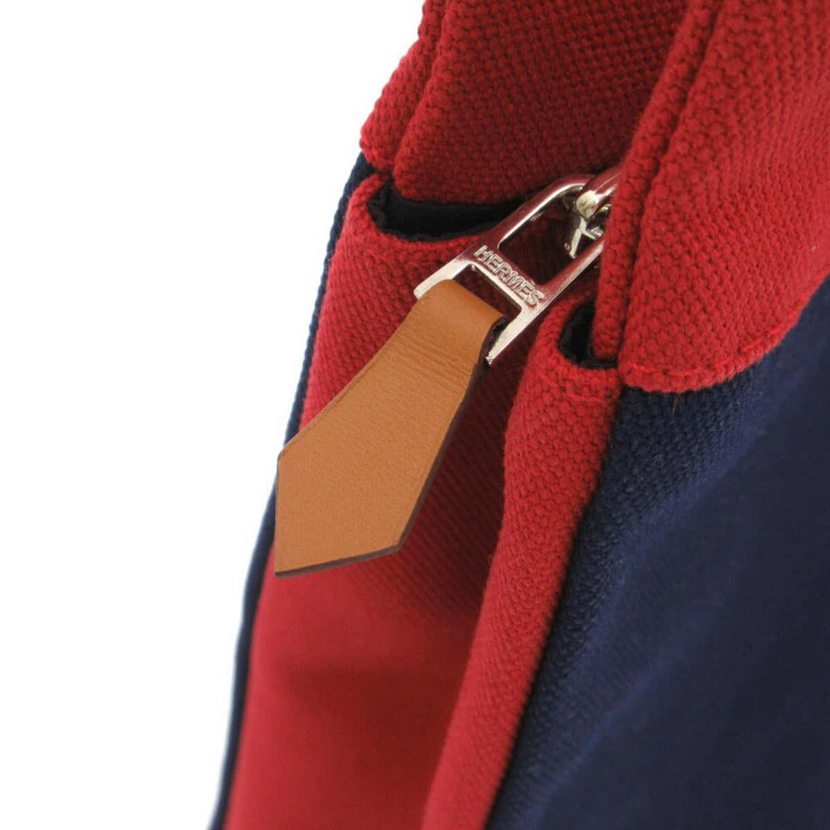Hermes Navy Canvas Cotton Clutch Bag (Pre-Owned)