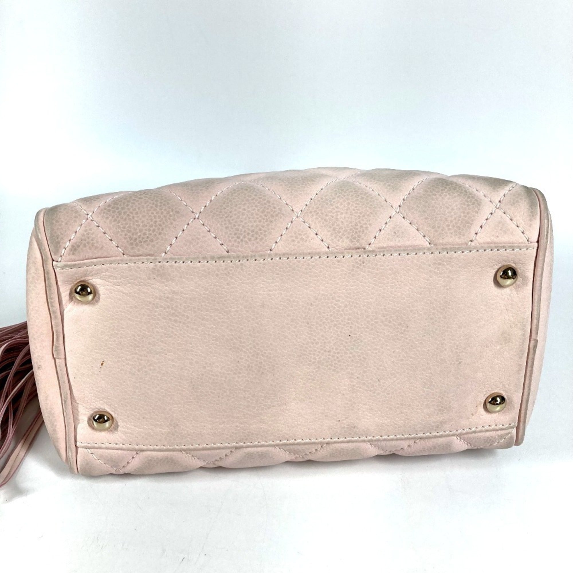Chanel Matelasse Light Pink Leather Boston Bag Handbag (Pre-Owned)