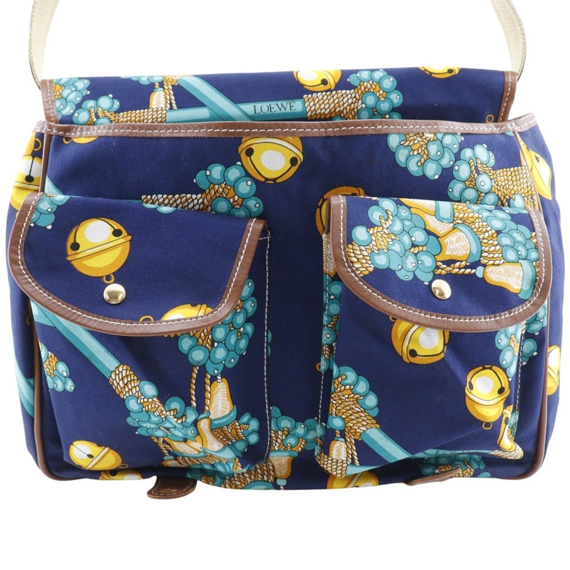 Loewe Navy Canvas Shoulder Bag (Pre-Owned)